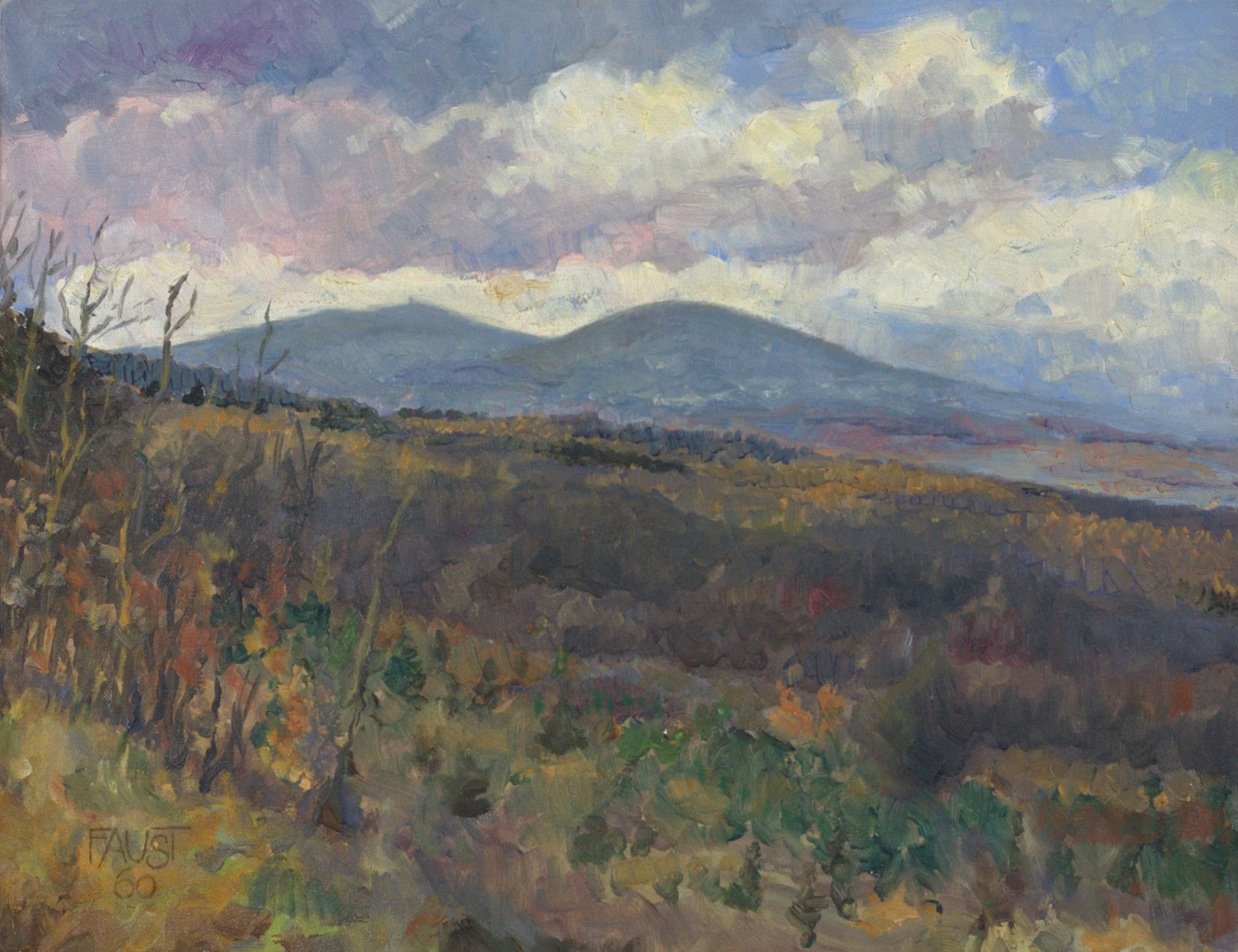 Taunuslandschaft mit Blick auf den Feldberg, um 1960 gemalt