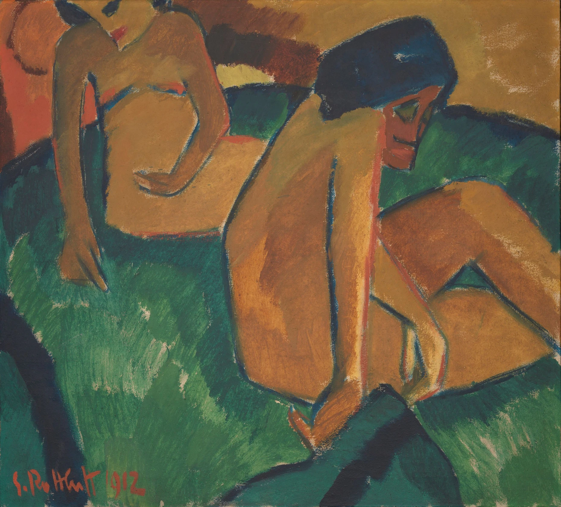 Der deutsche Gauguin, nur härter: Karl Schmidt-Rottluffs „Zwei Frauen“ aus dem Jahr 1912 befindet sich heute in der Tate London.