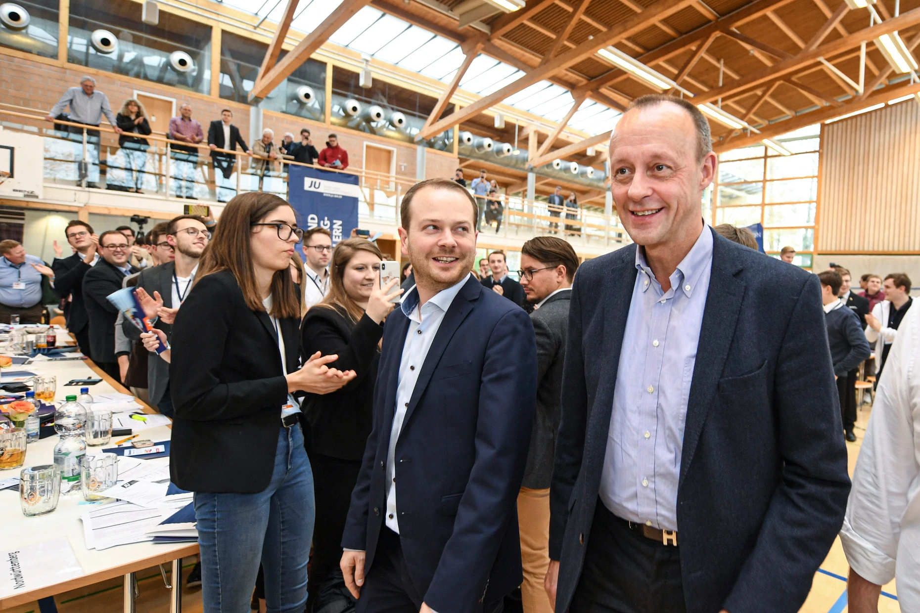 Christian Natterer und Friedrich Merz 2019 beim Landestag der JU in Baden-Württemberg
