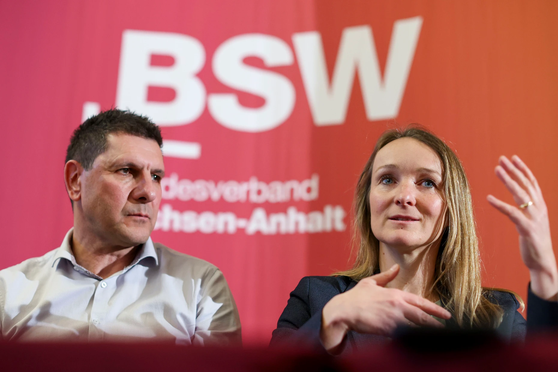 Eine Doppelspitze: Thomas Schulze und Claudia Wittig (BSW) kandidieren gemeinsam.