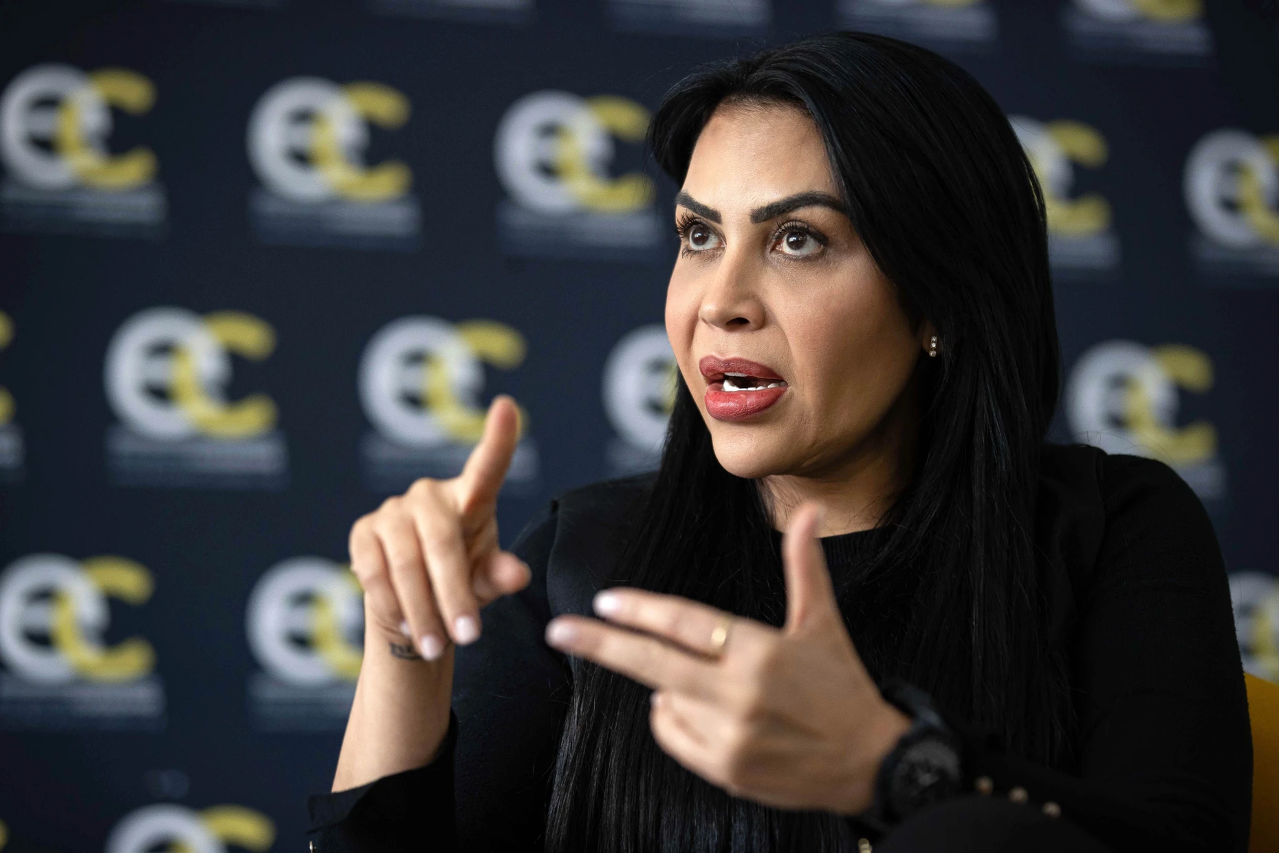 Oppositionspolitikerin Delsa Solórzano während eines Interviews in Caracas im Februar
