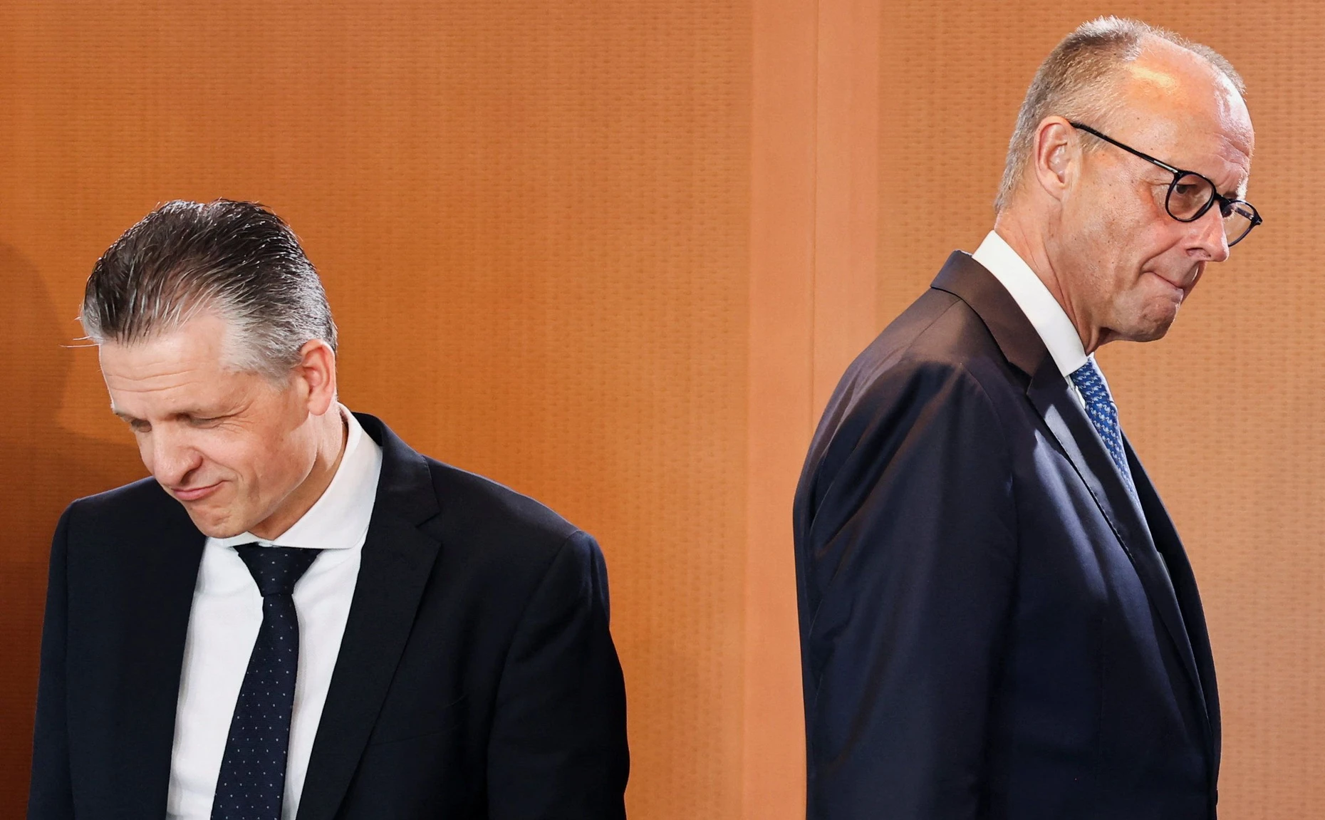 Der neue Vorsitzende der Unionsfraktion, Thorsten Frei, und Bundeskanzler Friedrich Merz im Juli