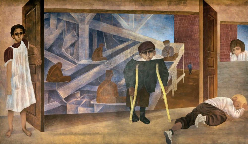 So sah Ben Shahn im Wilbur J. Cohen Federal Building die Lage der Menschen vor dem New Deal.