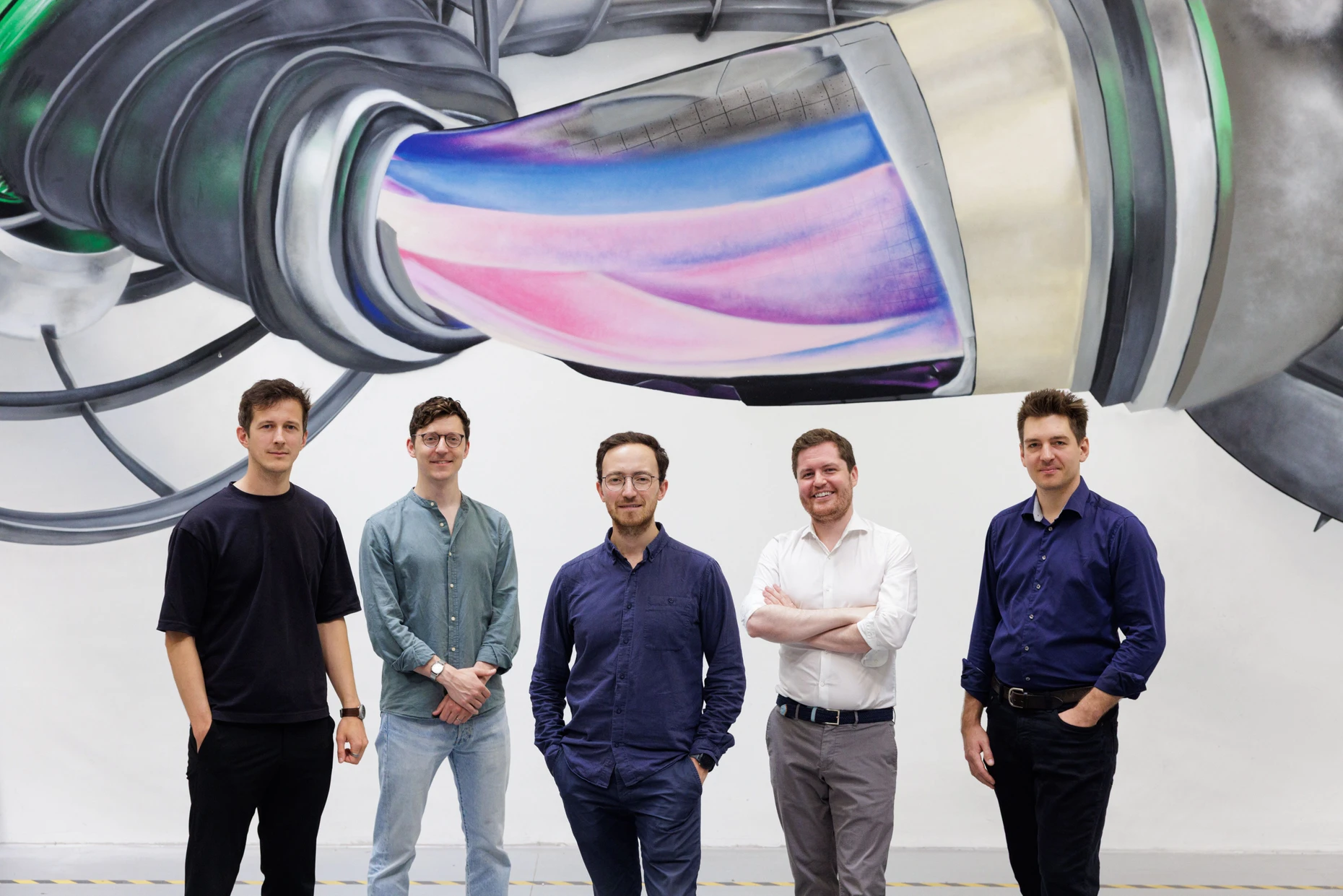 Jorrit Lion, Martin Kubie, Francesco Sciortino, Lucio Milanese und Jonathan Schilling (v.l.)