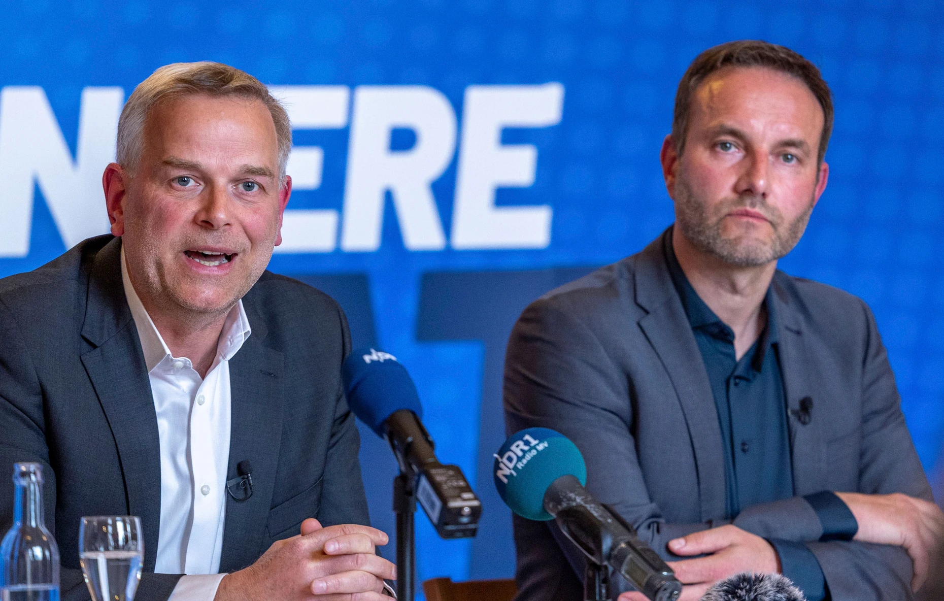 Spitzenkandidat und „Ministerpräsidentenkandidat“: die AfD-Doppelspitze Leif-Erik Holm und Enrico Schult