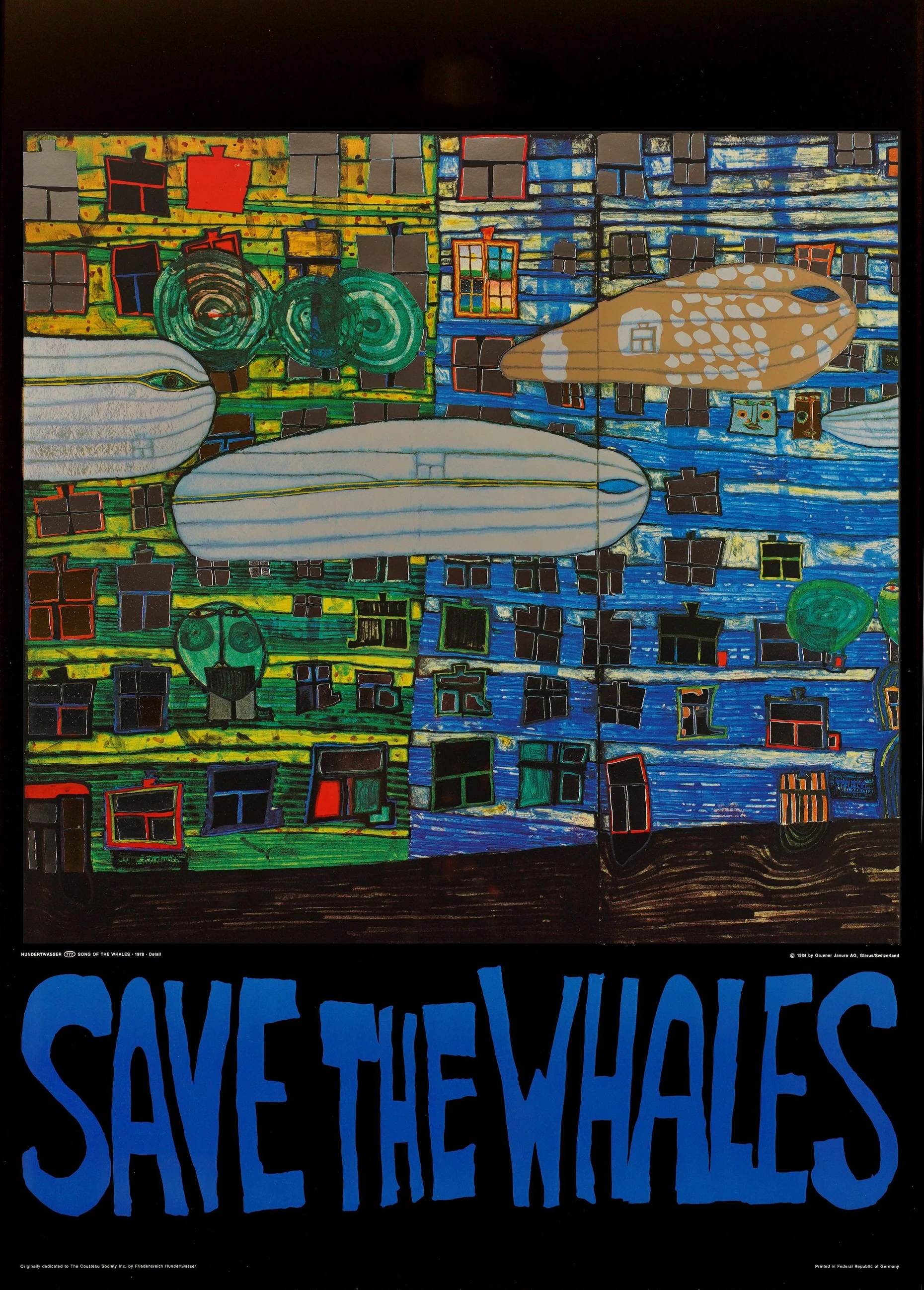 Rettet die Wale: Hundertwasser entwarf zahlreiche Plakate für Umweltorganisationen.