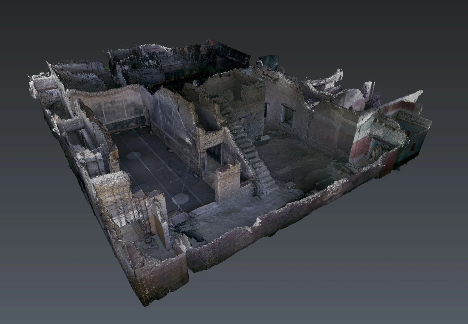 Casa del Tiaso: digitaler Scan des ausgegrabenen Baukomplexes