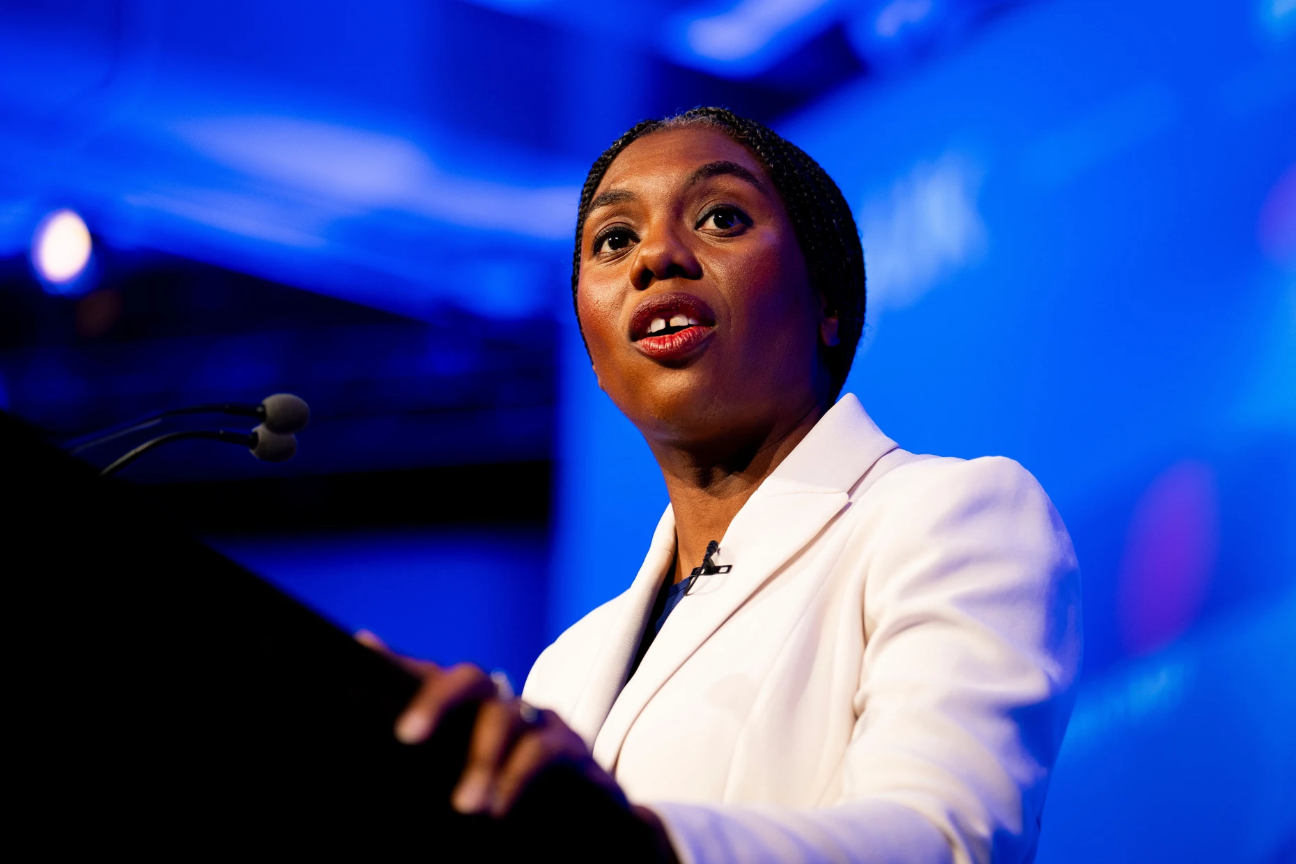 Kemi Badenoch, die Führerin der britischen Konservativen, am 18. Juni in London