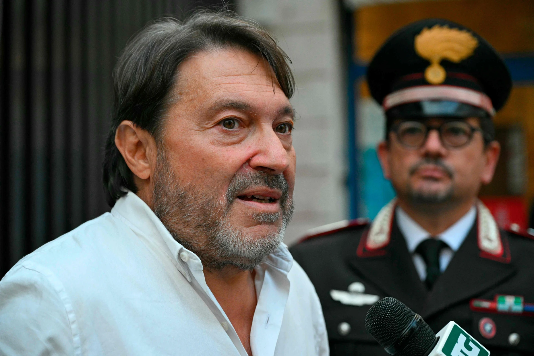 Sigfrido Ranucci im vergangenen Oktober, nach dem Bombenanschlag vor seinem Haus