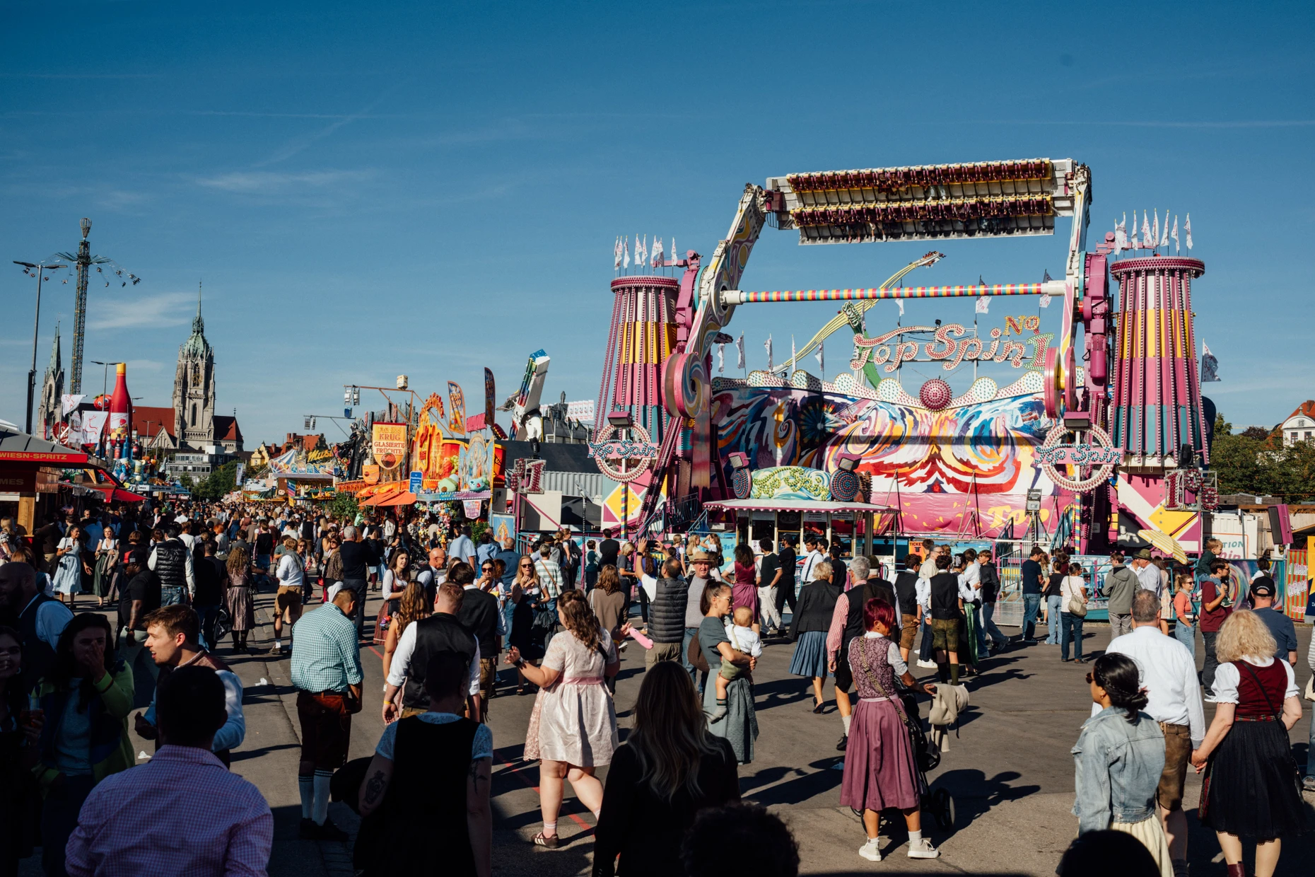 Ein „sehr verträgliches Fahrgeschäft“: Der Top Spin gehört zum Inventar des Münchener Oktoberfests.
