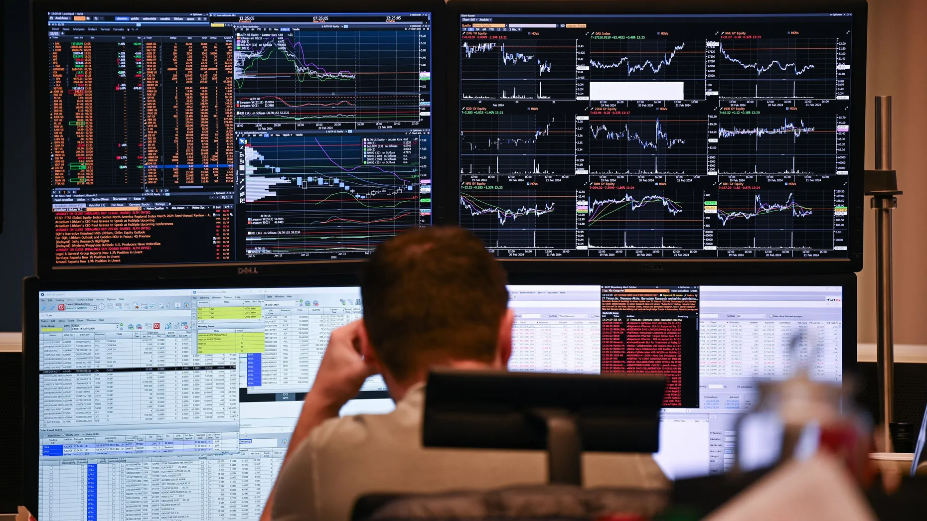 Wertpapierhändler an der Börse in Frankfurt