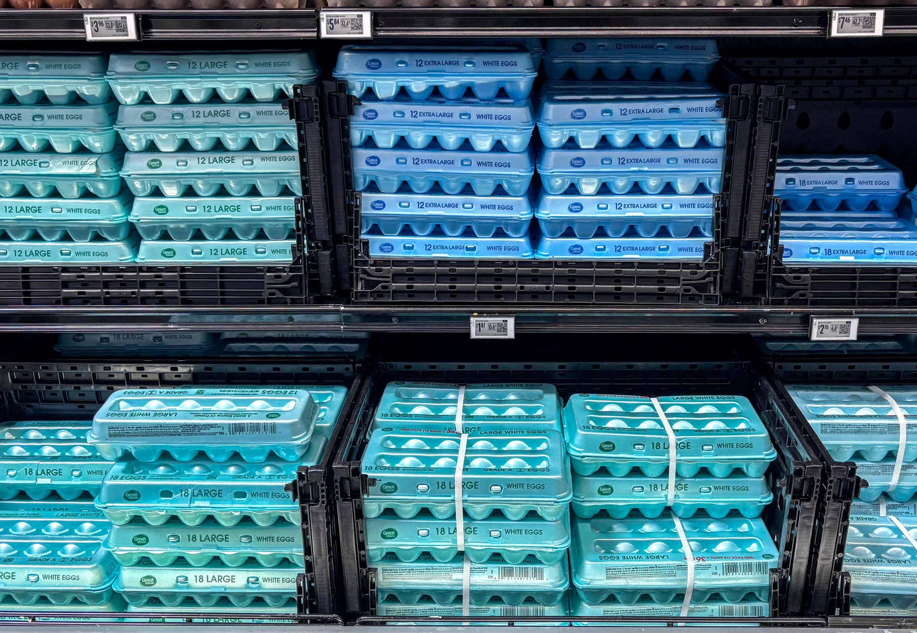 Eier in einem Supermarkt in Chicago im August