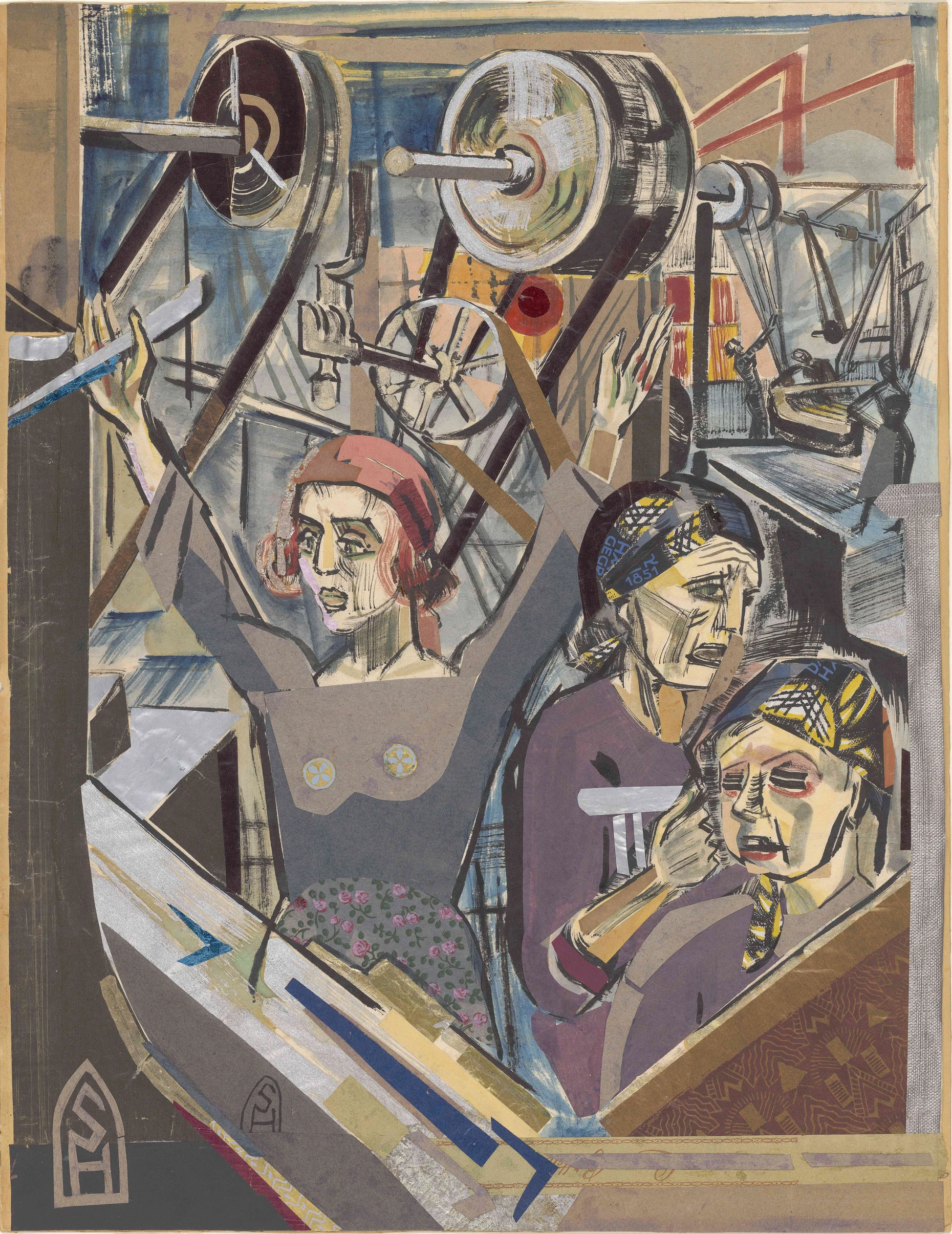 Wegstemmen, was weggestemmt werden muss: „Industriearbeiterinnen“ in einer Collage von Sella Hasse, um 1915
