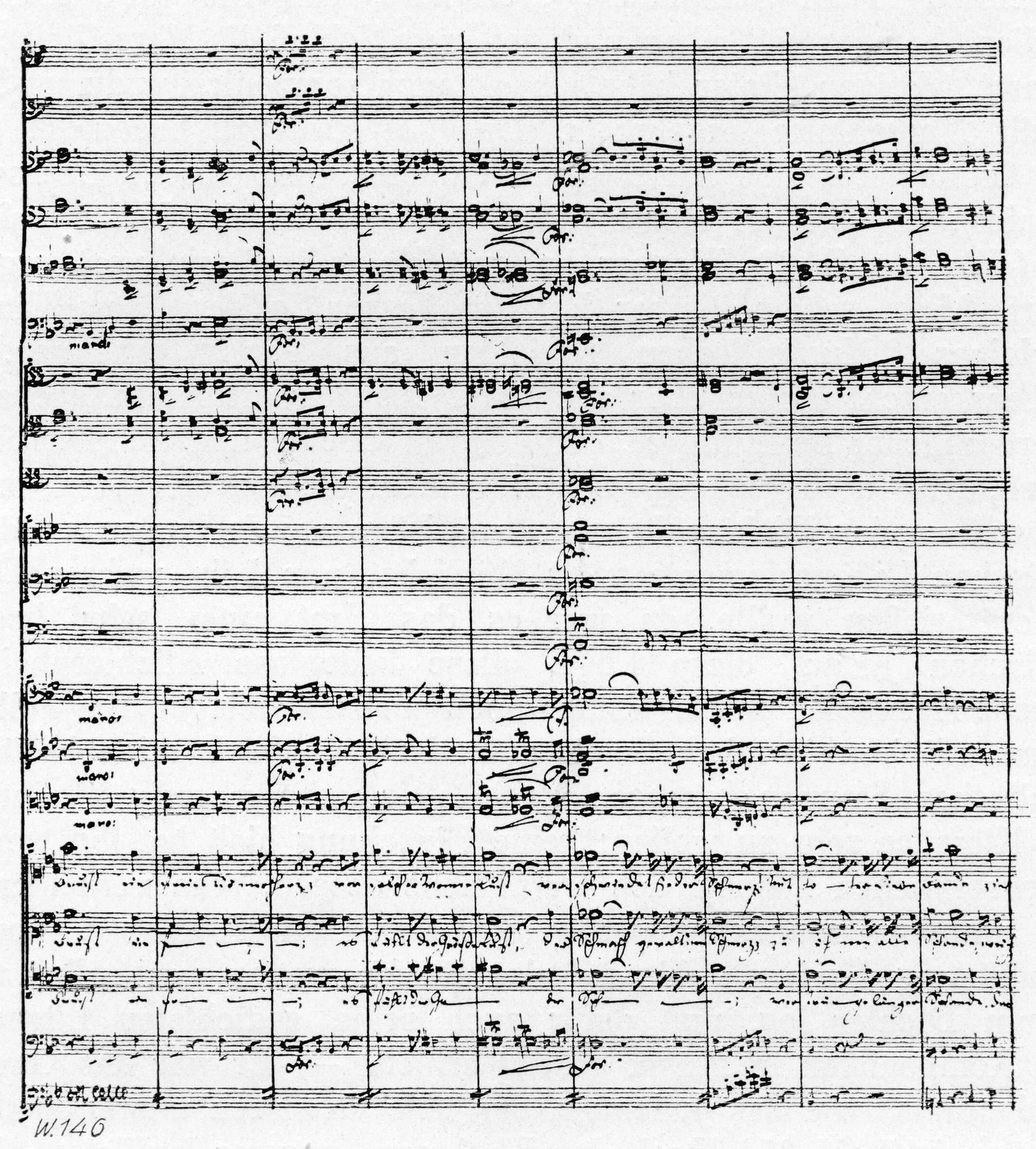 Partiturseite aus der verschollenen Handschrift Richard Wagners zur Oper „Rienzi“