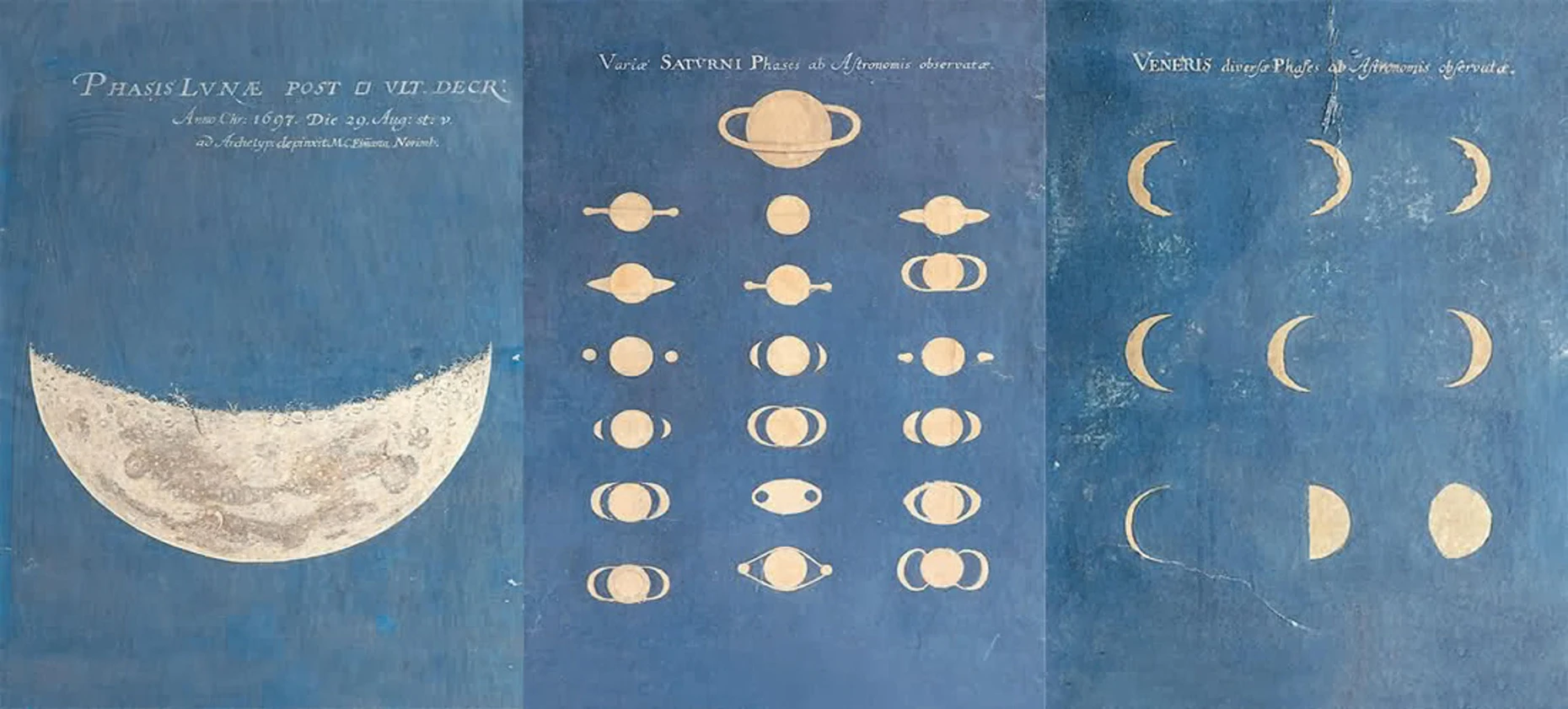  Astronomische Illustrationen von Maria Clara Eimmart aus den Jahren 1706/1707