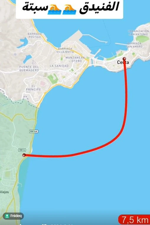 Der Weg übers Meer nach Ceuta sei frei, wird Nutzer auf Tiktok weisgemacht.