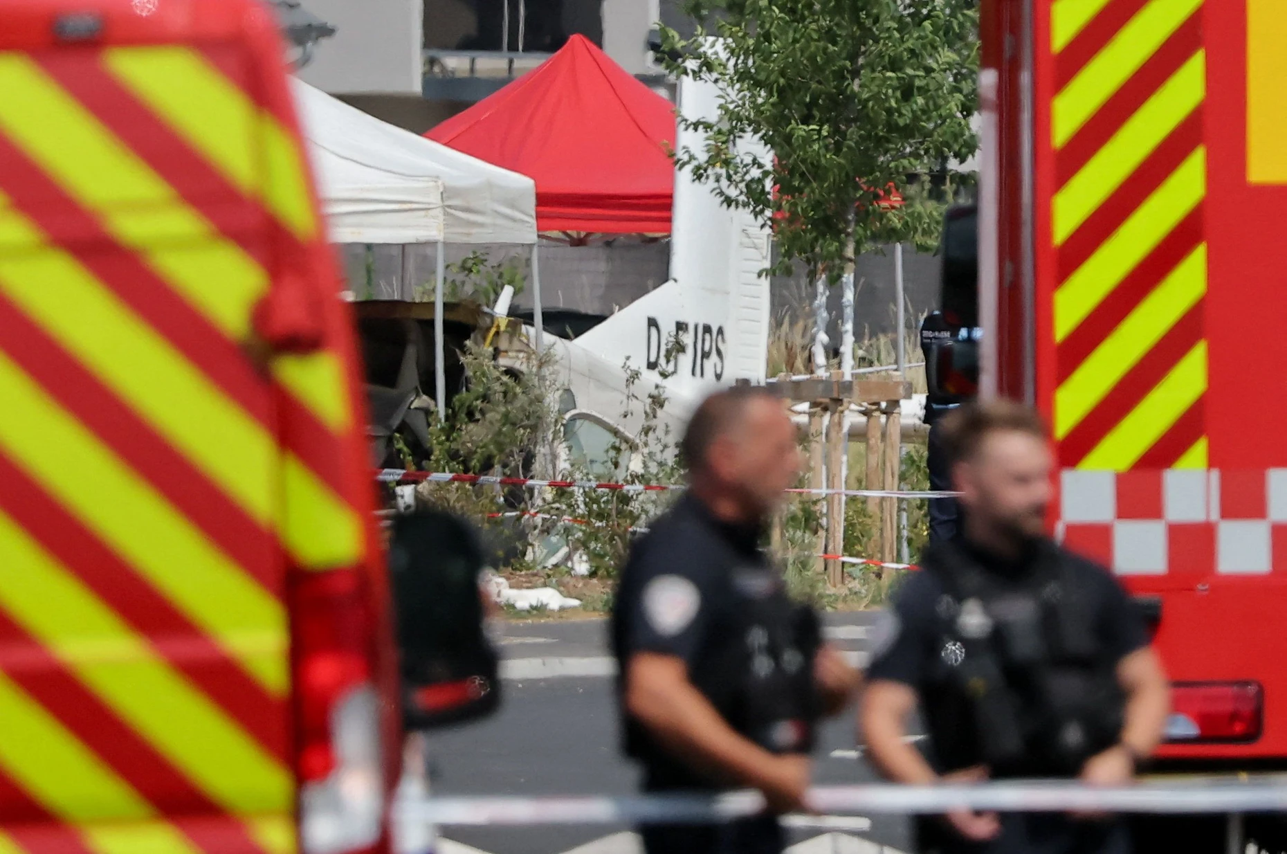 In Tomblaine: Die Absturzstelle ist weiträumig abgesperrt.