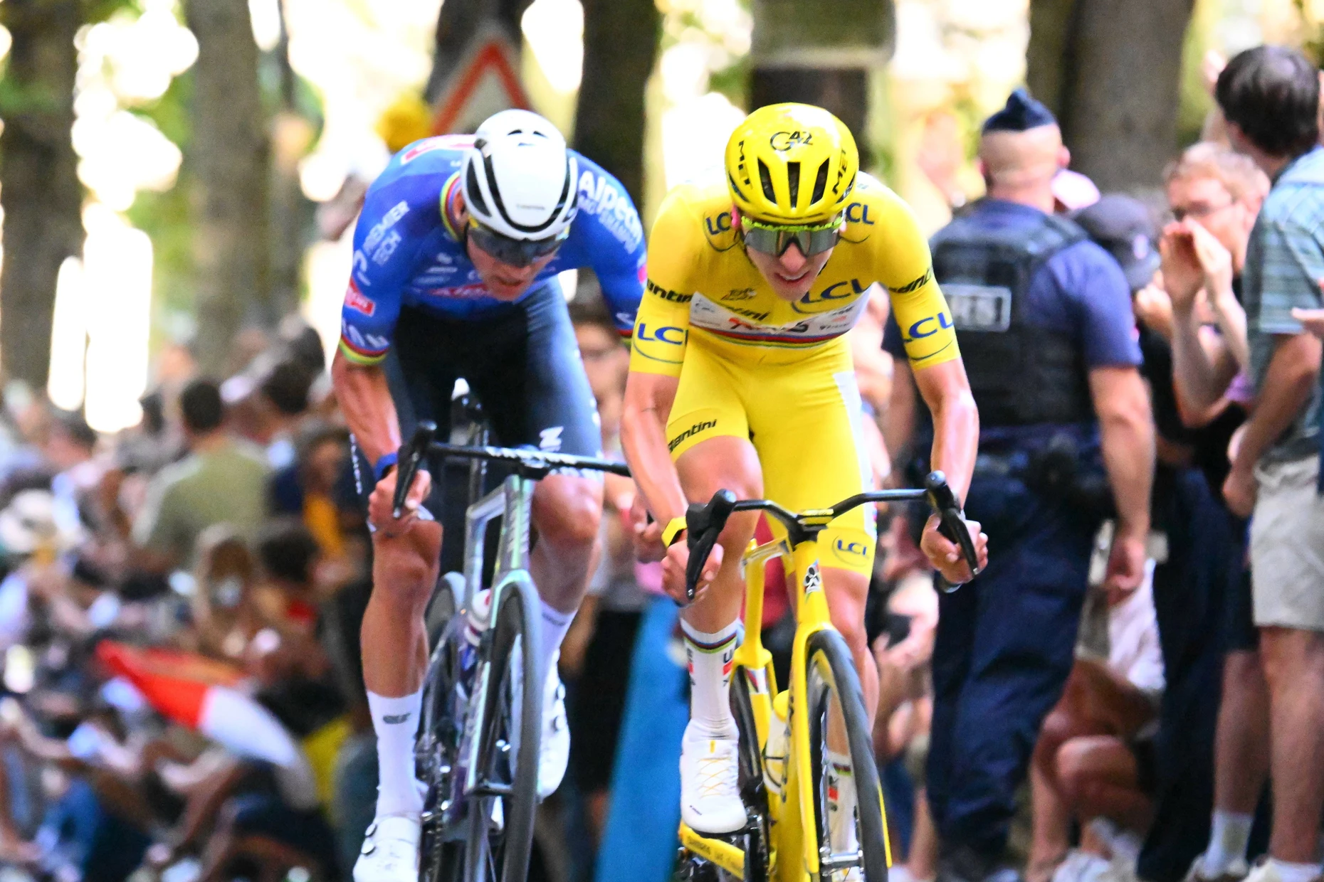 Zwei „herausragende Fahrer“: Mathieu van der Poel (links) und Tadej Pogačar.