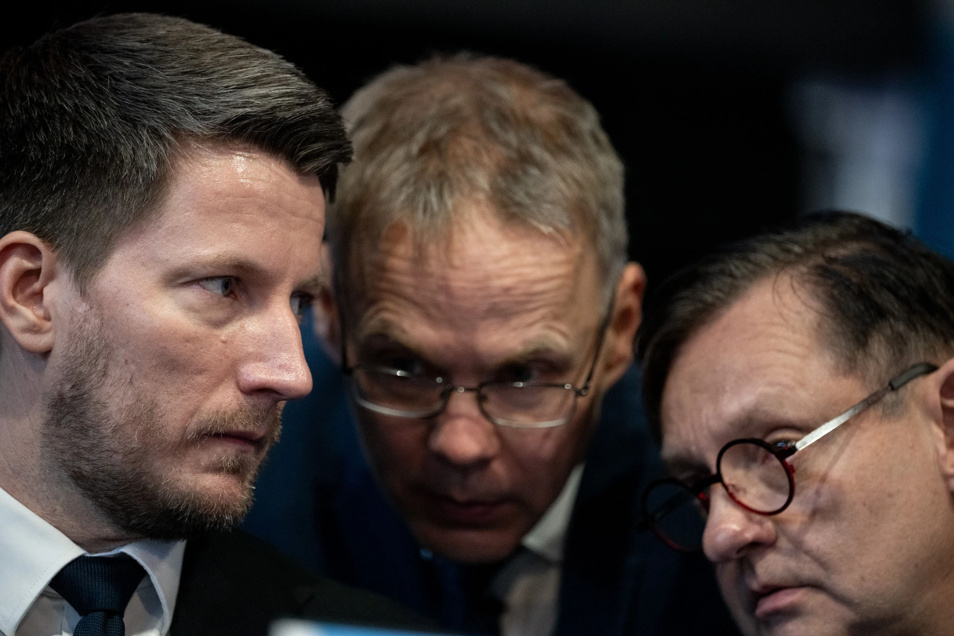 Der nordrhein-westfälische Landesvorsitzende Martin Vincentz mit seinem Schatzmeister Christian Blex und Kay Gottschalk, der wieder stellvertretender Bundesvorsitzender werden will.