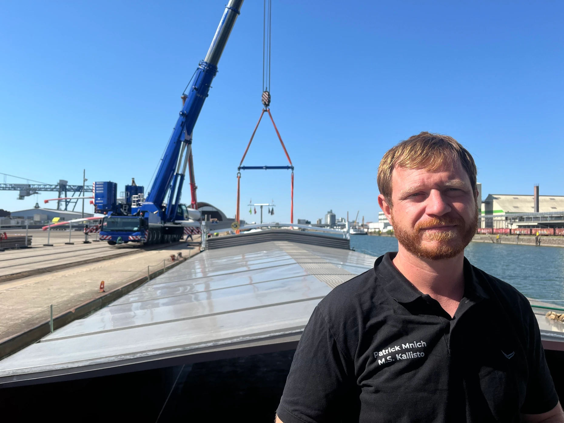 Patrick Mnich auf der MS Kallisto im Kehler Hafen
