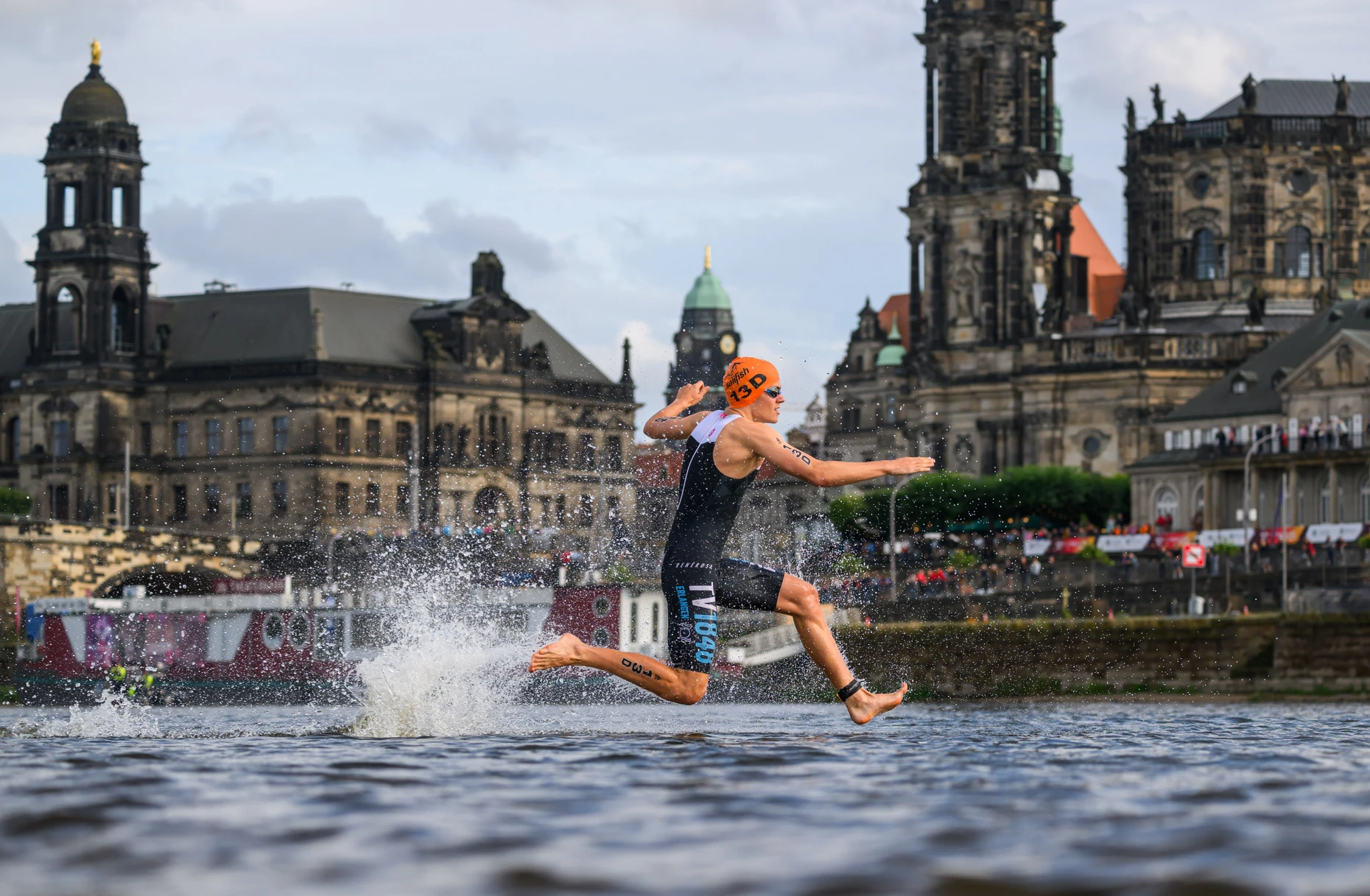 Auch in Dresden setzten sich bei den Finals im vergangenen Jahr Sehenswürdigkeiten und Sportler gegenseitig in Szene.