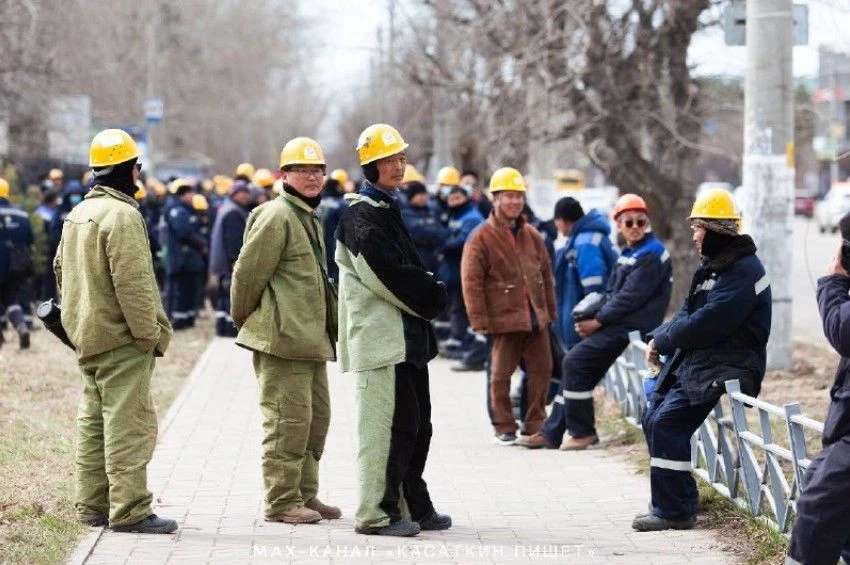 Proteste chinesischer Arbeiter in Russland, im April in Ostrussland nahe Nordkorea