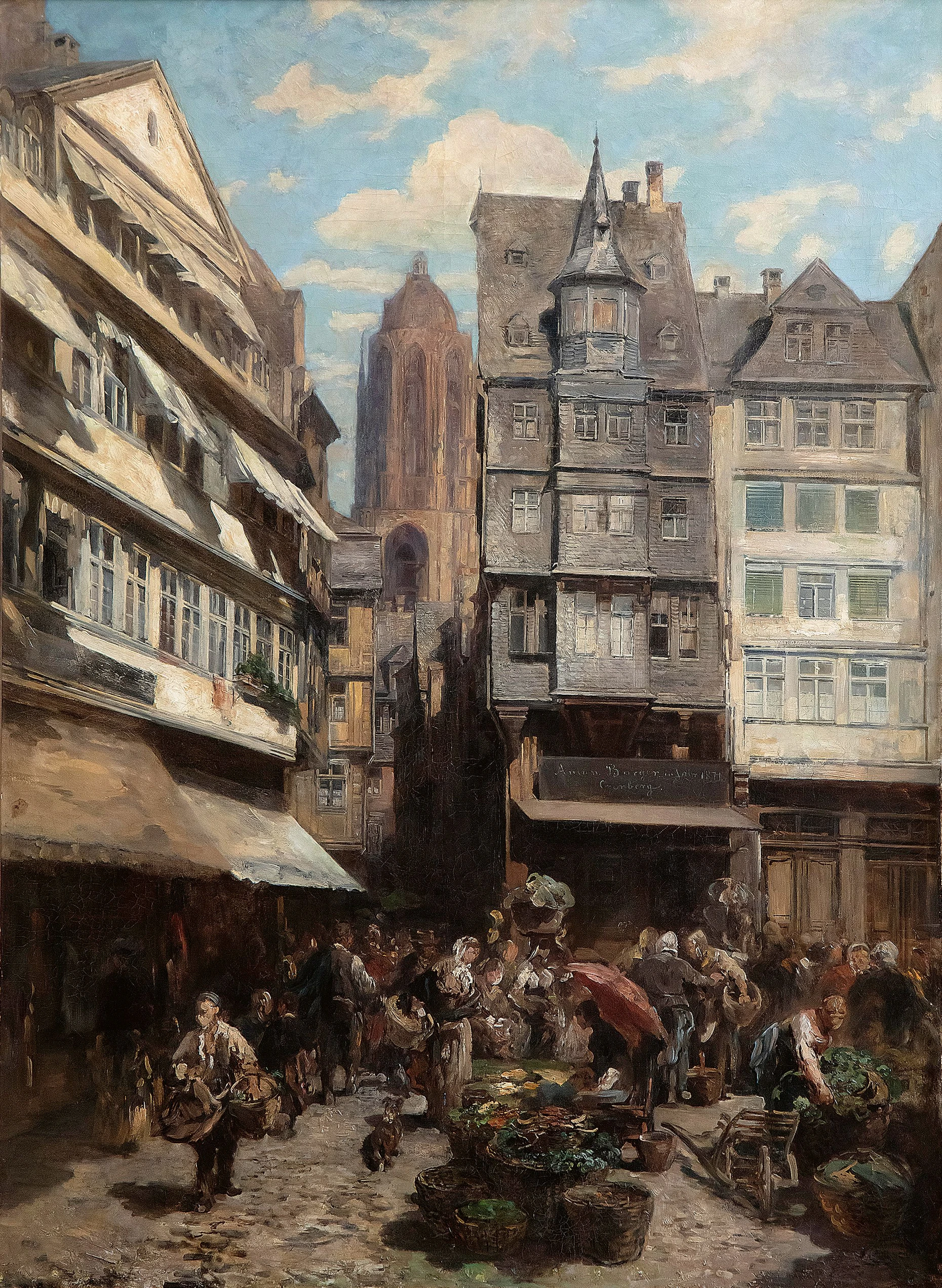 Schmuckstück: Anton Burger, Eingang zum Alten Markt in Frankfurt vom Römerberg aus (1871)