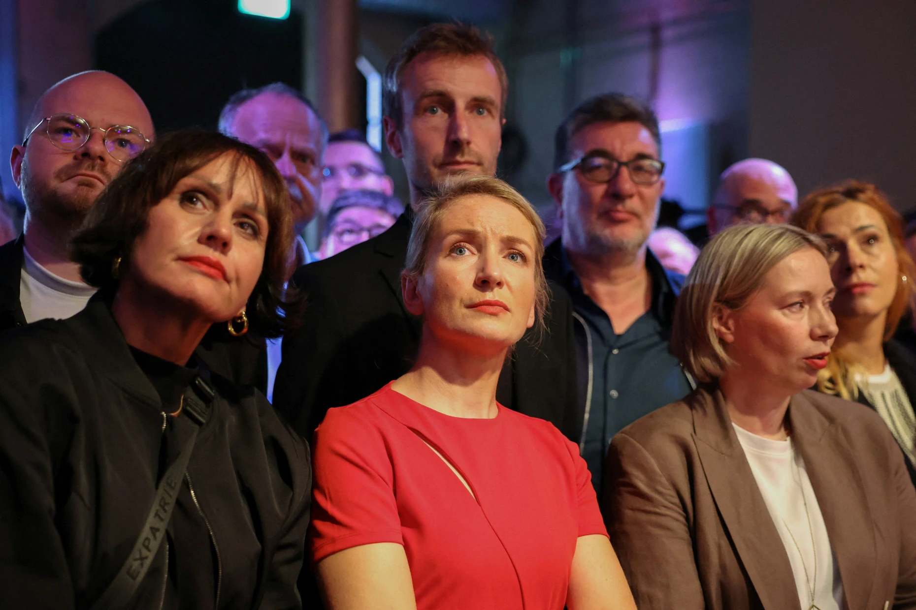 Bundesvorsitzende Ines Schwerdtner auf der Wahlparty der Linken in Magdeburg