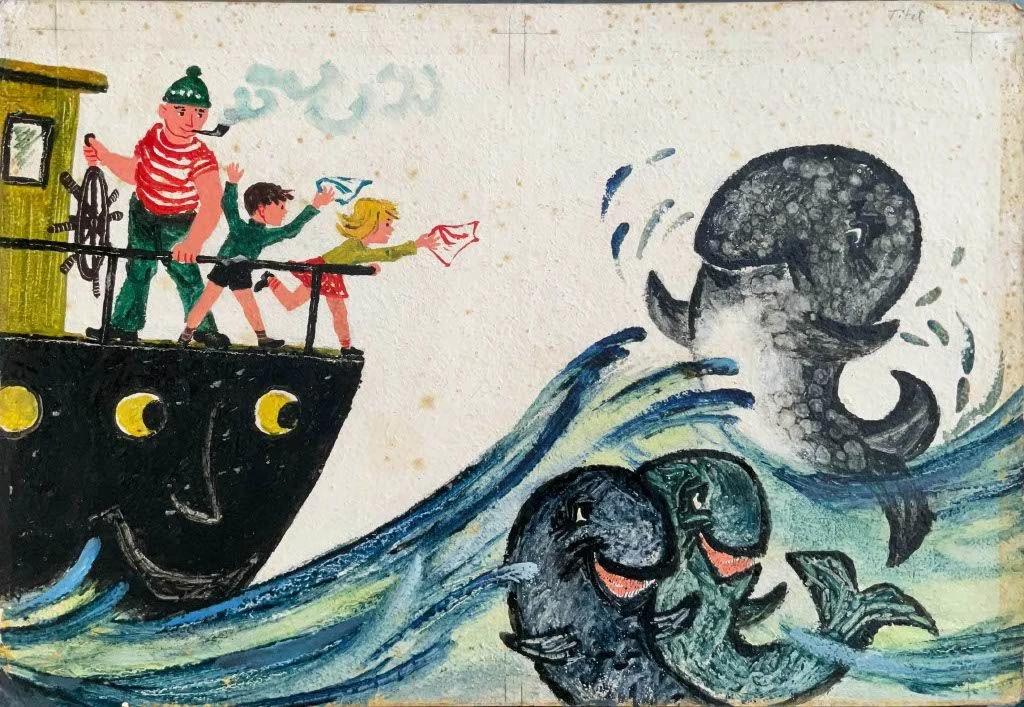 Da freuen sich selbst die Bullaugen: Illustration aus dem Buch „Mobbi Weissbauch“