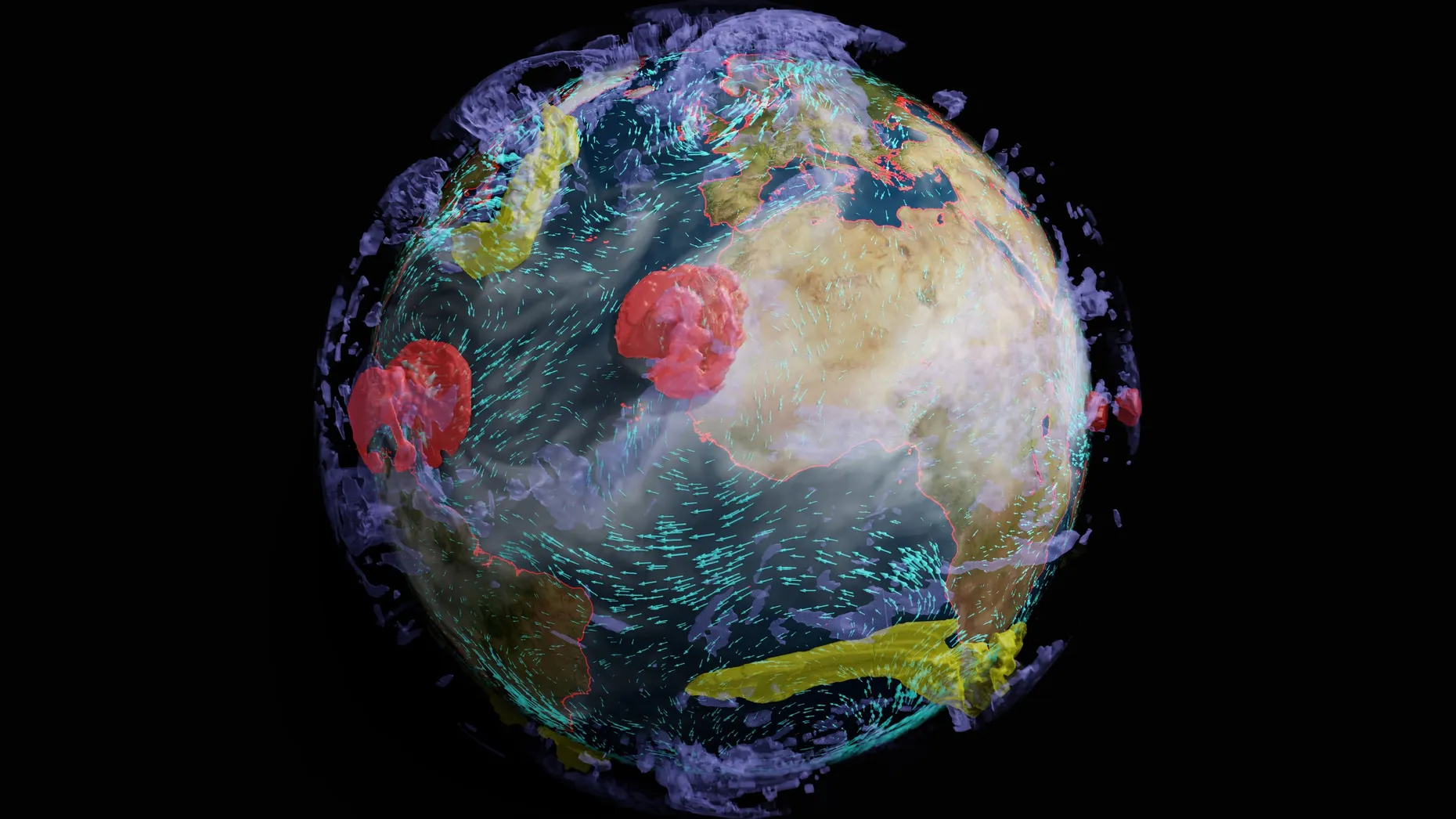 Das 3D-Modell „Earth-2“ von Nvidia zeigt Wetterereignisse auf der ganzen Welt.