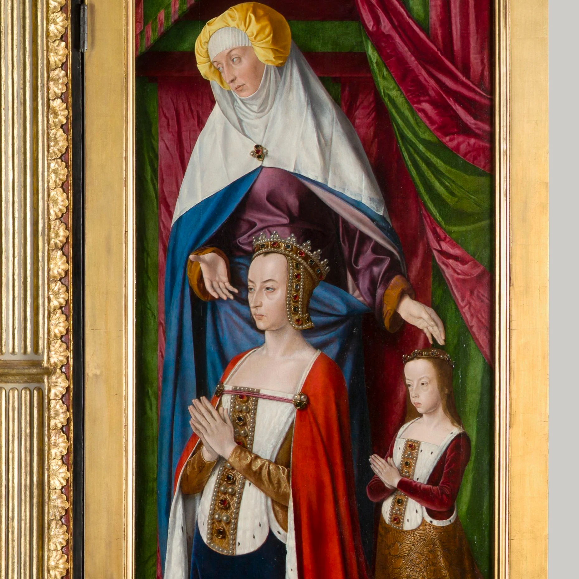 Keine geringere als Anne de France und ihre Tochter Suzanne: Die rechte Seitentafel von Jean Heys Triptychon von Moulins