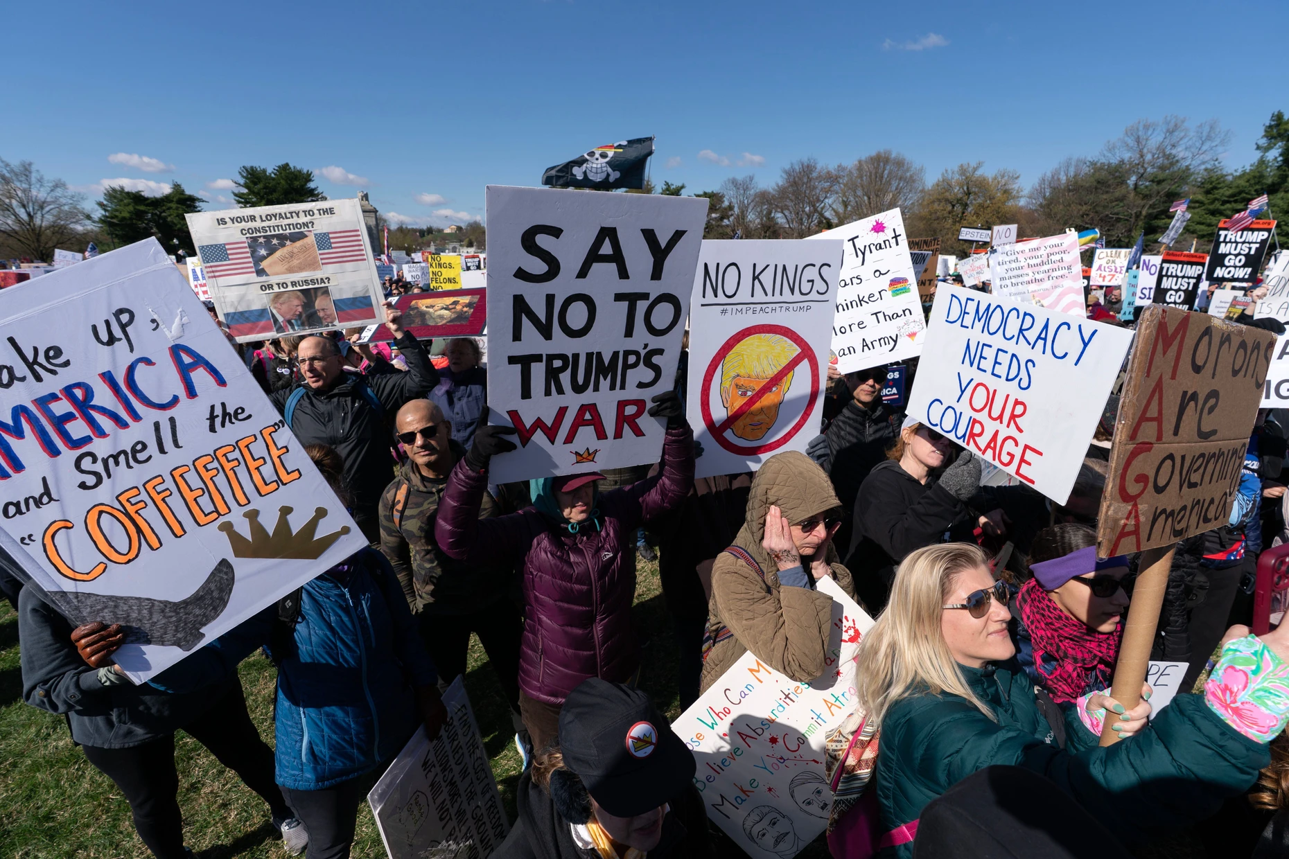 Demonstration gegen Donald Trump im März 2026 in Washington