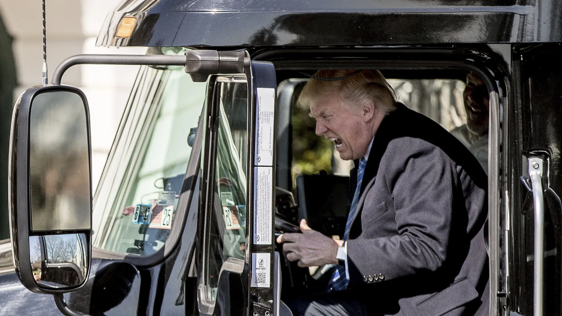 Trump im Truck: Der nächste amerikanische Präsident will der Weltwirtschaft seinen Stempel aufdrücken.