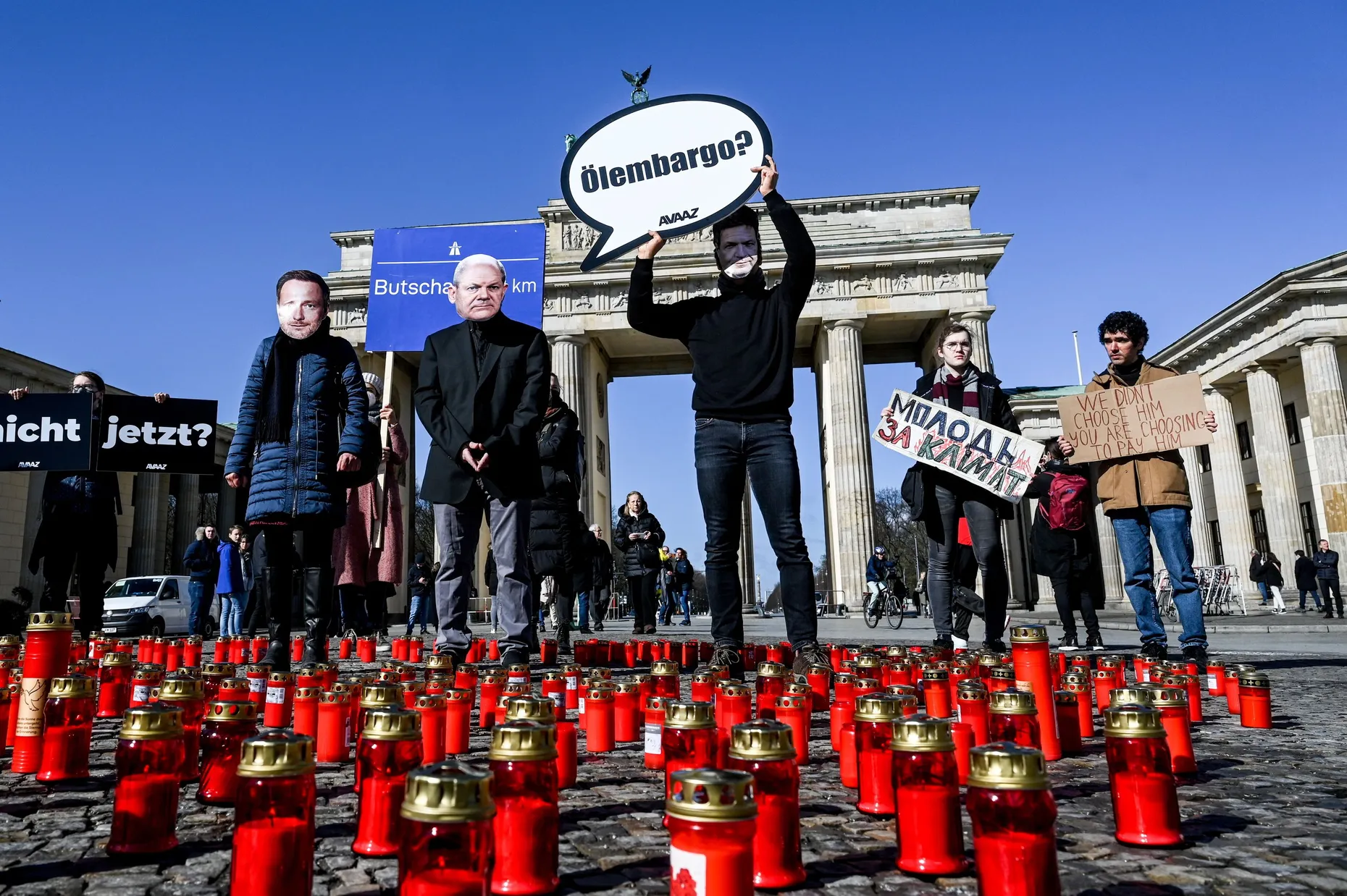 Demonstration in Berlin: Die Mehrheit der Deutschen ist gegen ein Energieembargo.