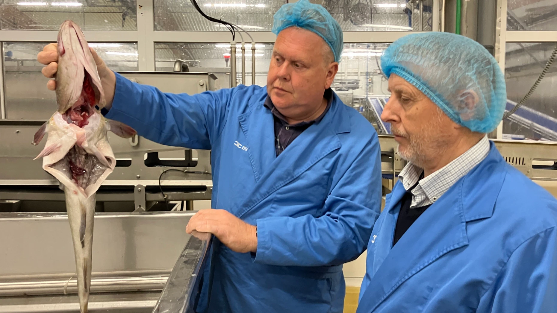 Kritischer Blick: CEO Stefán Friðriksson (rechts) mit Kabeljau