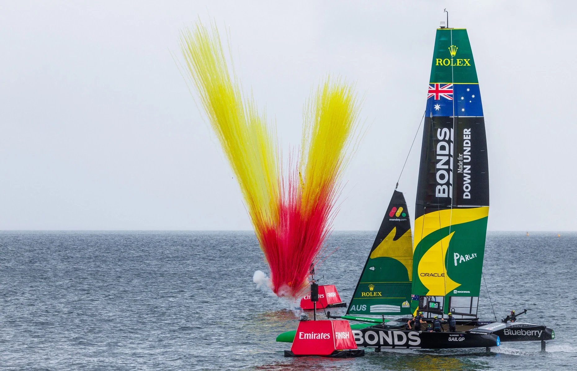 Das australische Team um Skipper Tom Slingsby gewinnt das Finale von Sassnitz.