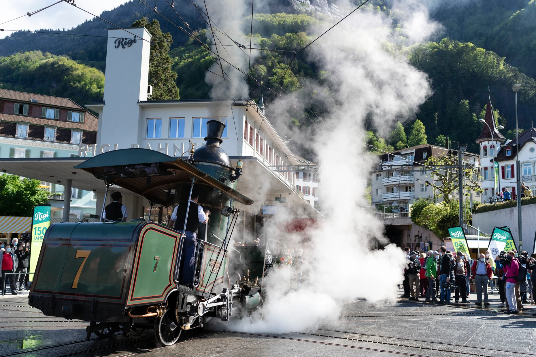 Die Lok Nr. 7 aus dem Jahr 1873 fährt nur noch für Sonderfahrten die Rigi hinauf.