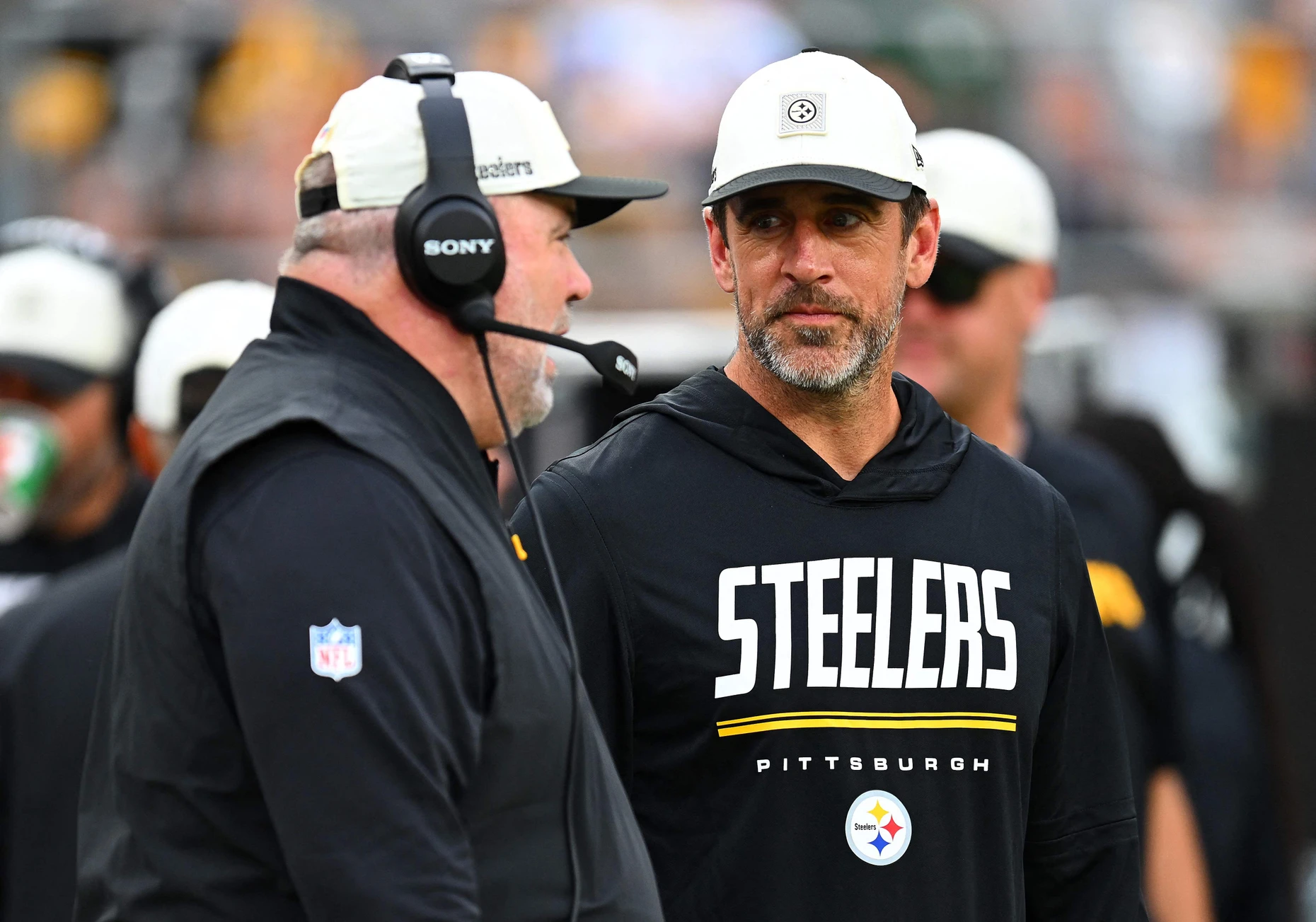 Zwei, die sich verstehen: Steelers-Coach Mike McCarthy (links) und sein Quarterback Aaron Rodgers