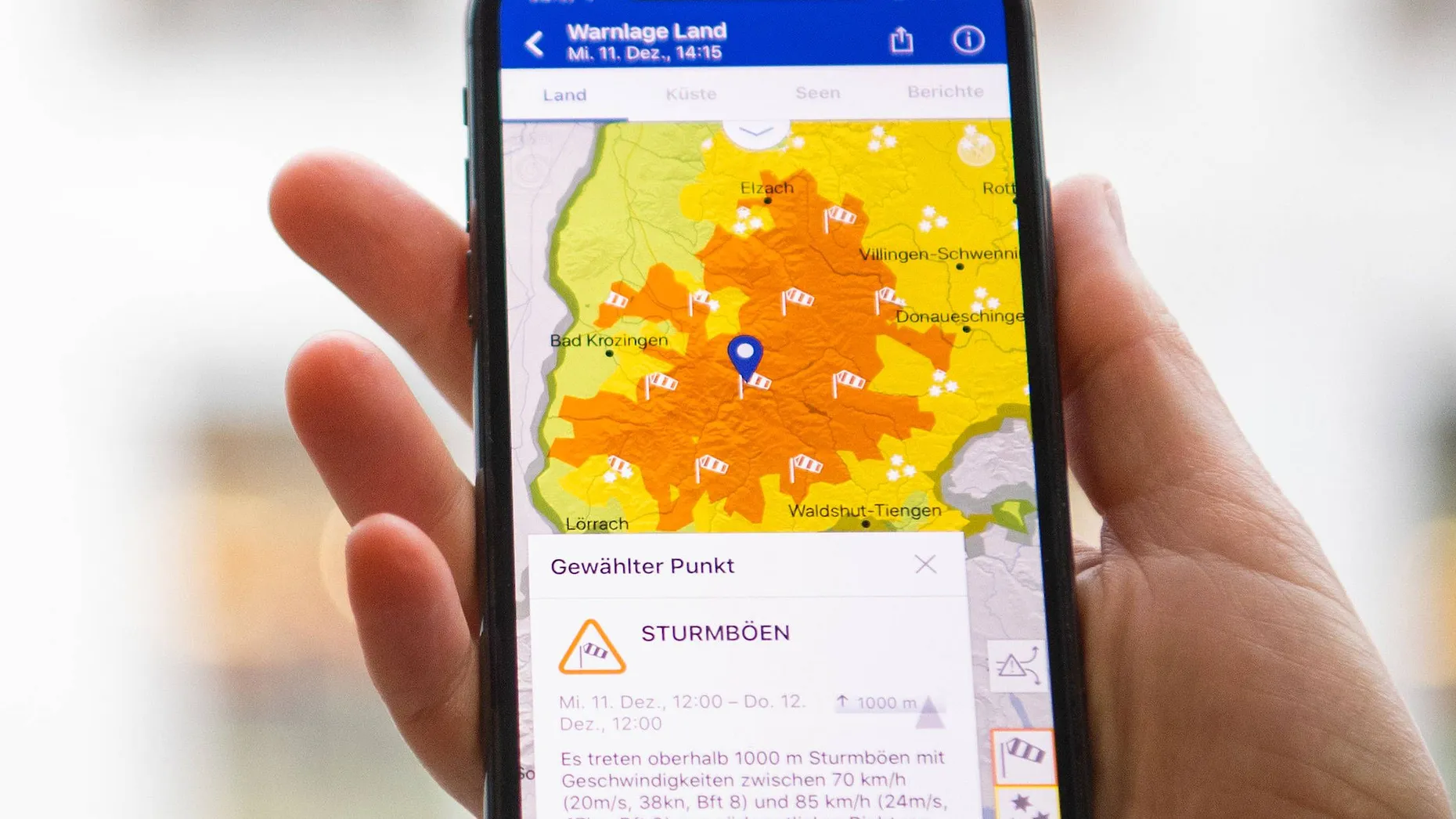 WarnWetter-App des Deutschen Wetterdienstes