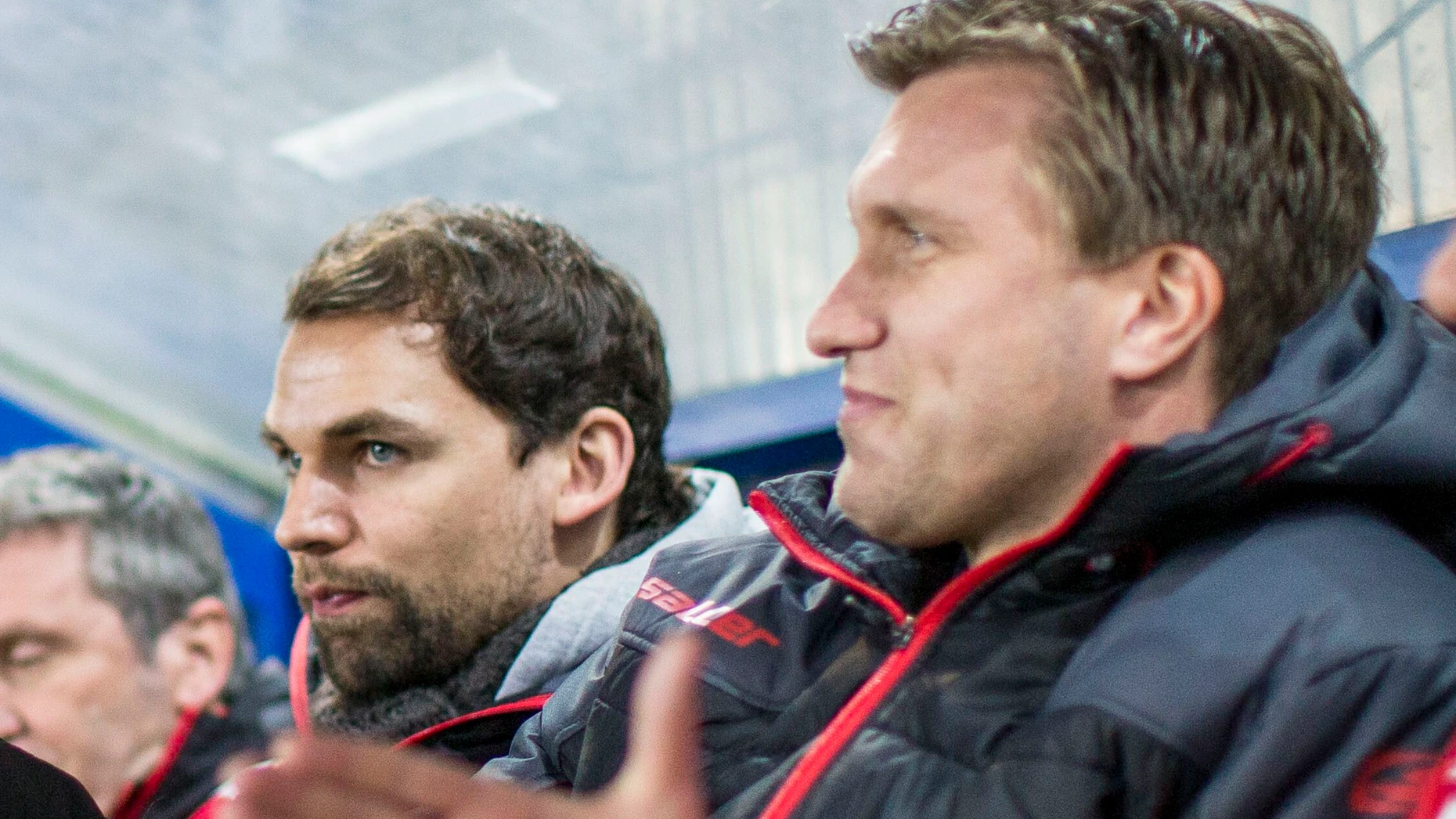 Ole Siegel (links) und Markus Krösche bei einem Spiel mit Paderborn 2017