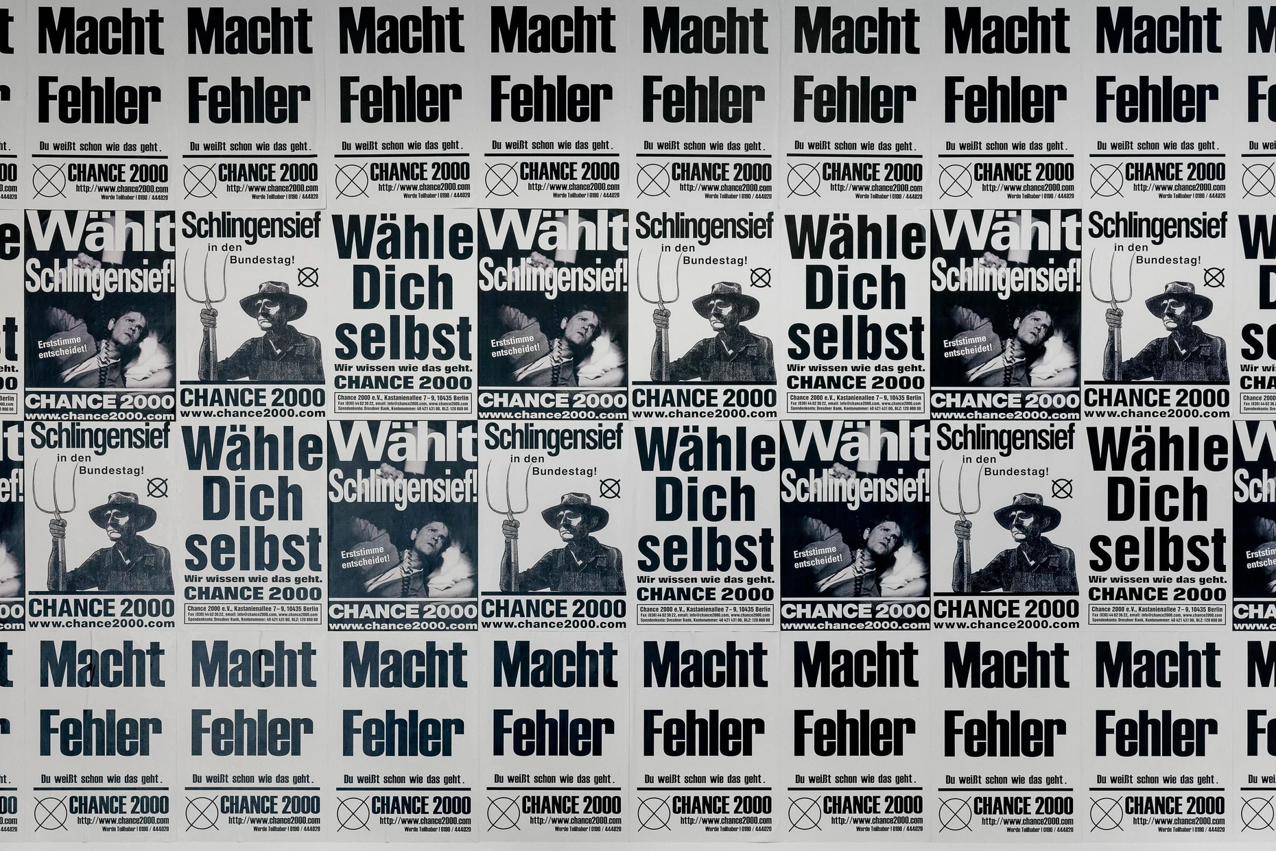 Wahkplakat für „Chance 2000 – Partei der letzten Chance“ aus dem Jahr 1998