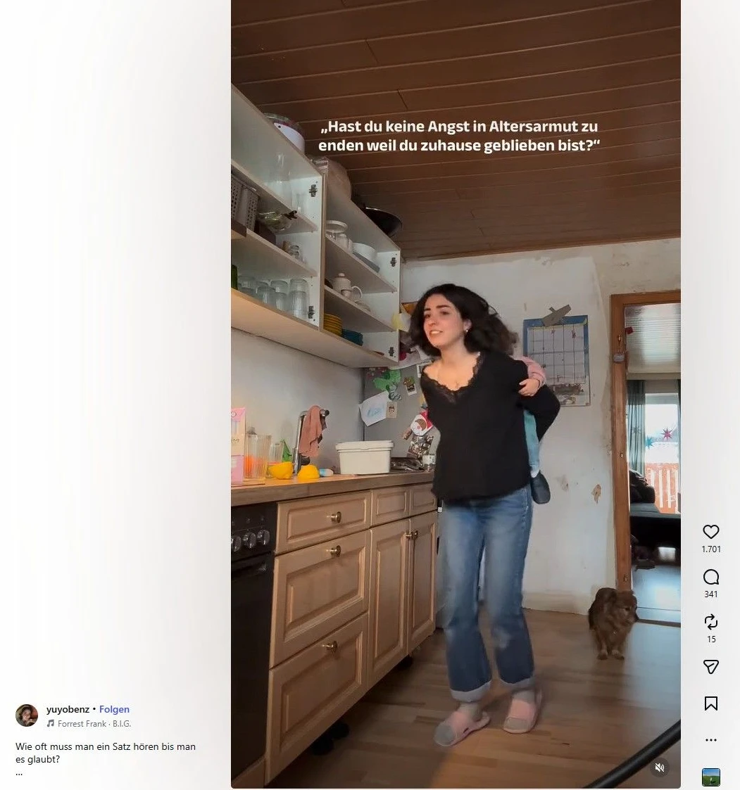 Warum Yuyo Benz keine Angst vor Altersarmut hat, erklärt sie auf Instagram.