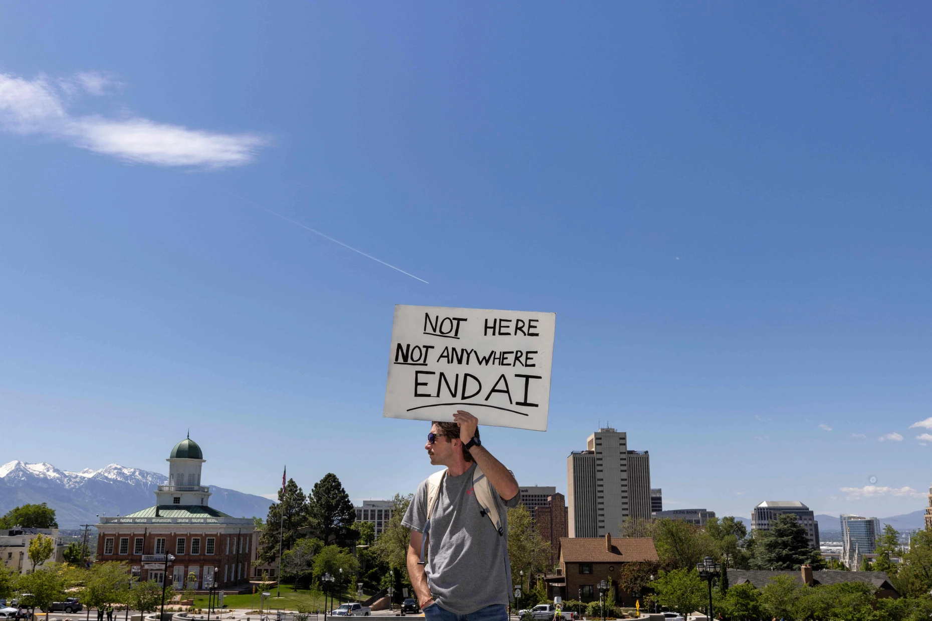 Protest gegen ein KI-Rechenzentrum in Utah
