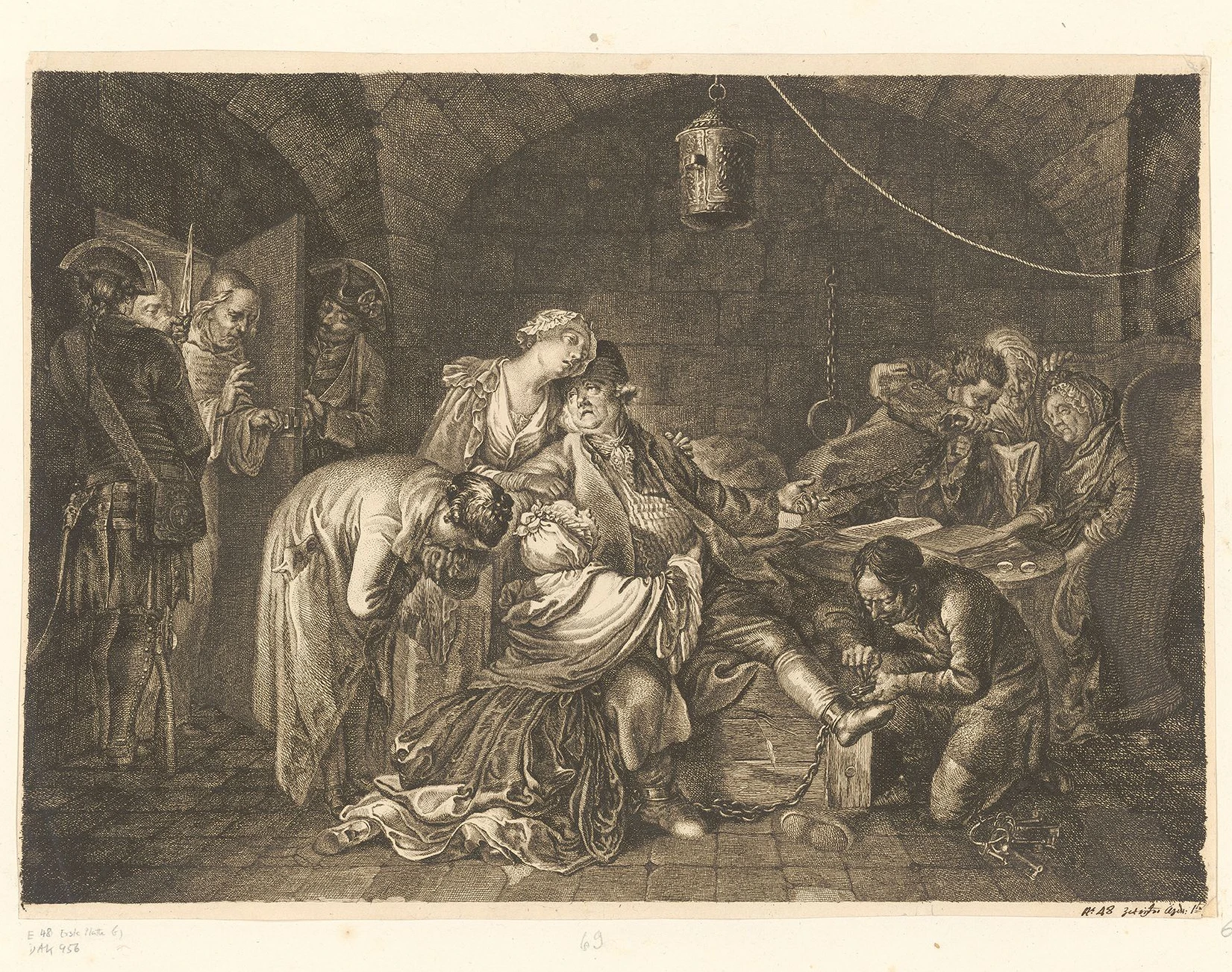 Abschied eines Todgeweihten: „Der große Calas“, Radierung, 1767