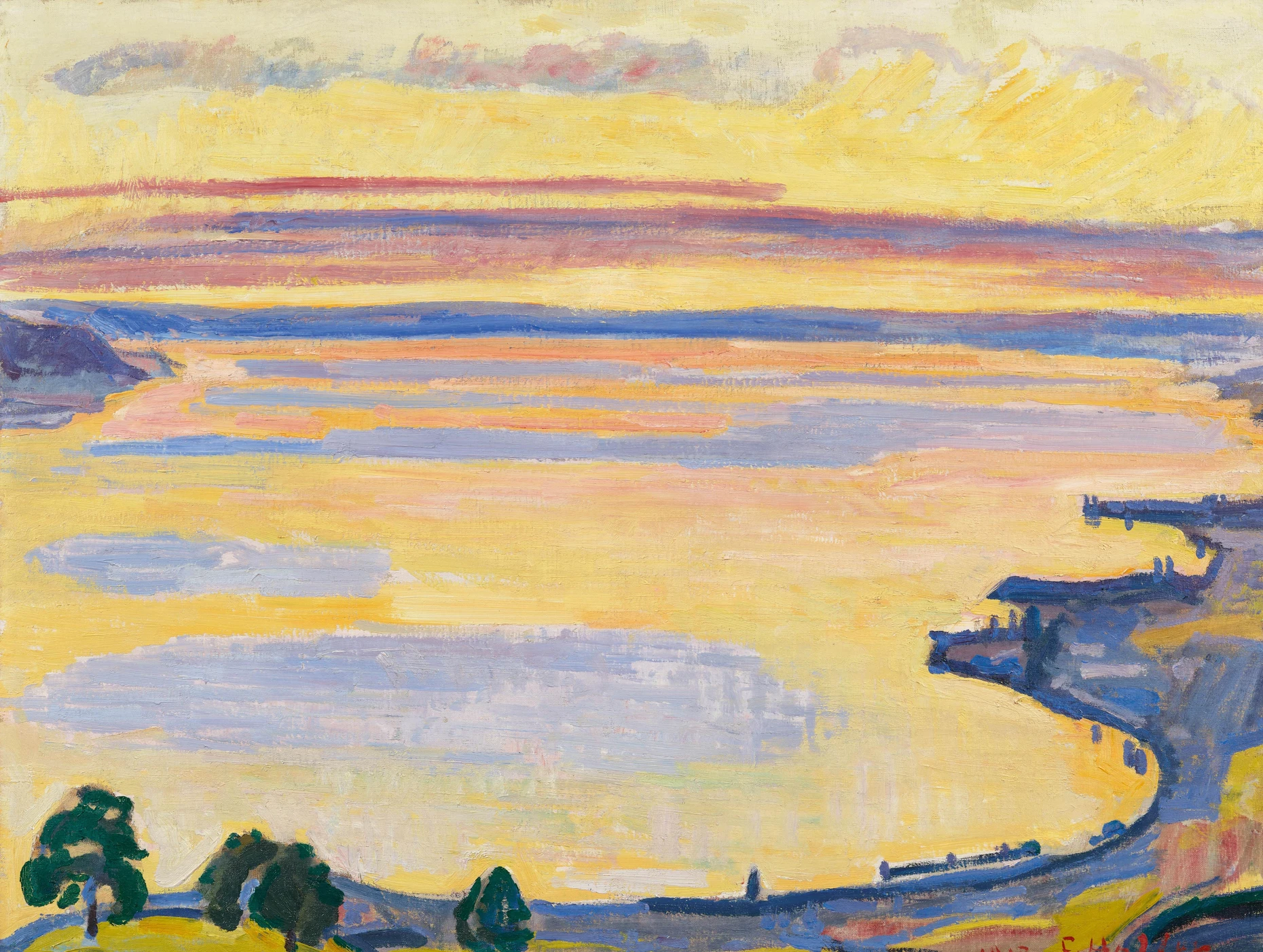 Taxe drei bis 4,5 Millionen Franken: Ferdinand Hodler, „Sonnenuntergang am Genfersee von Caux aus“, 1917, Öl auf Leinwand
