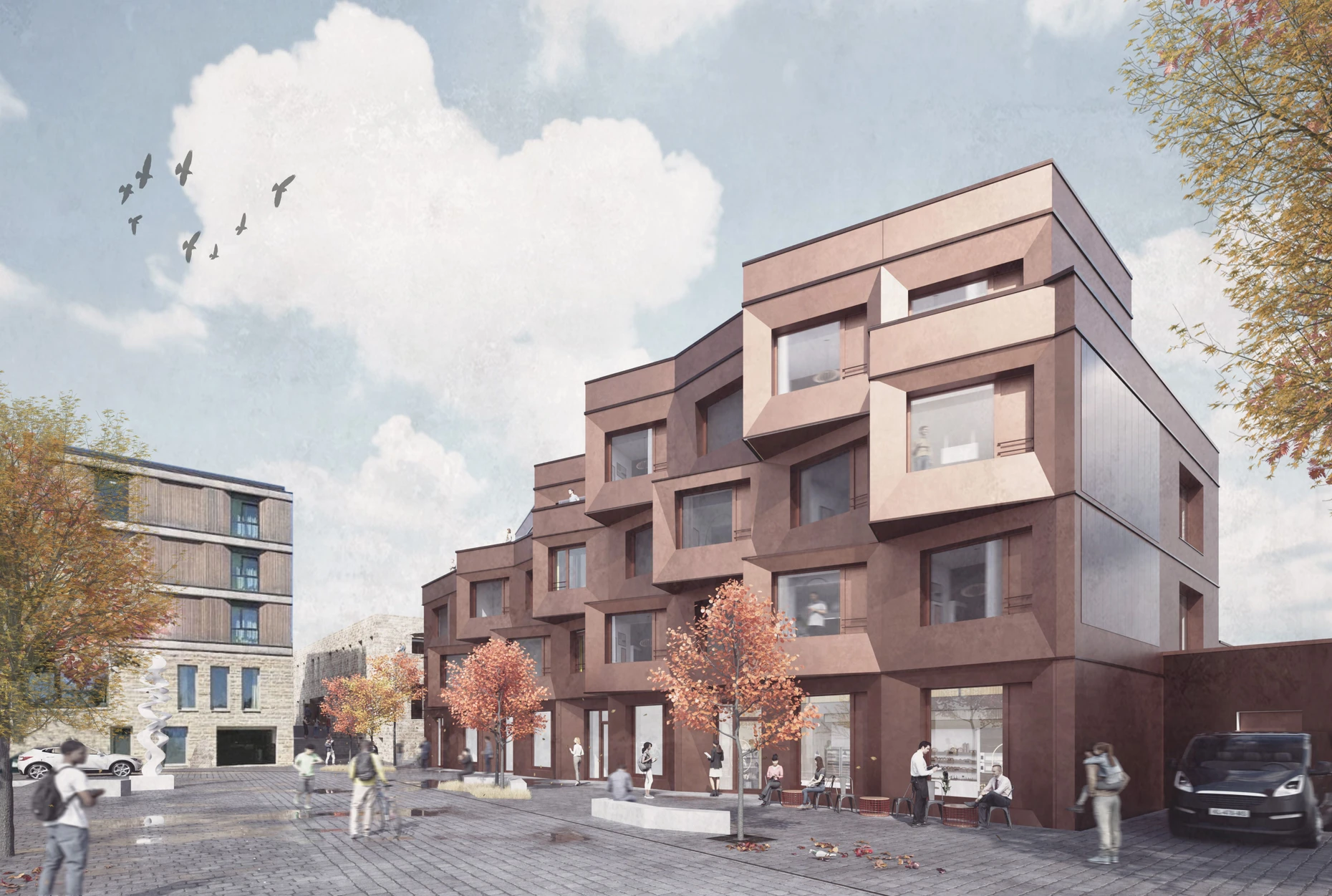 Die Entwürfe für das neue Wohnheim, die Casa Casals, sehen so aus. Auch dieses Haus gehört zum neuen Bauabschnitt der Kronberg Academy.