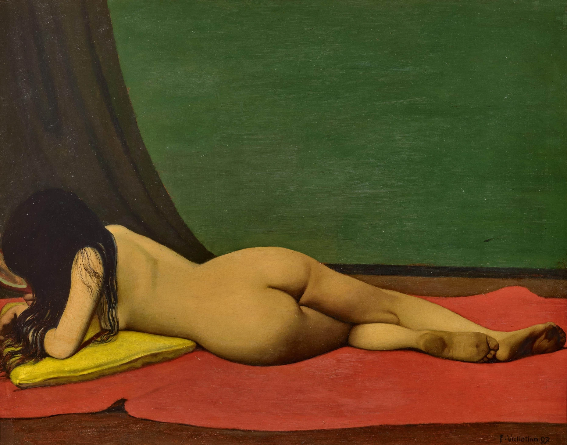 Kalkuliert inszeniert: Félix Vallotton, „Femme nue couchée de dos“, 1897, Öl auf Karton, 47,5 mal 60 Zentimeter, Taxe 700.000 bis 1,2 Millionen Franken