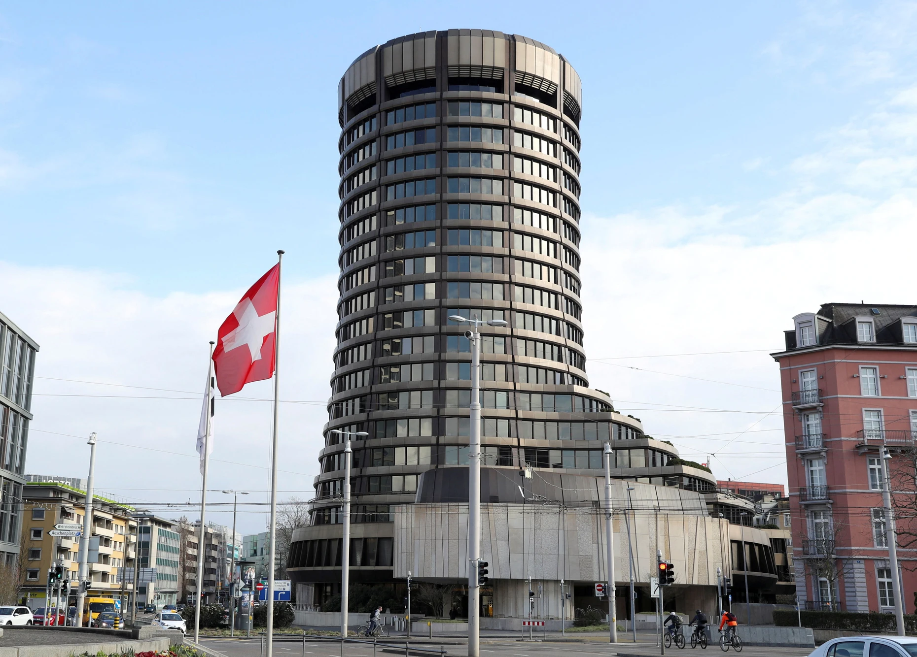 Der Sitz der Bank für Internationalen Zahlungsausgleich in Basel
