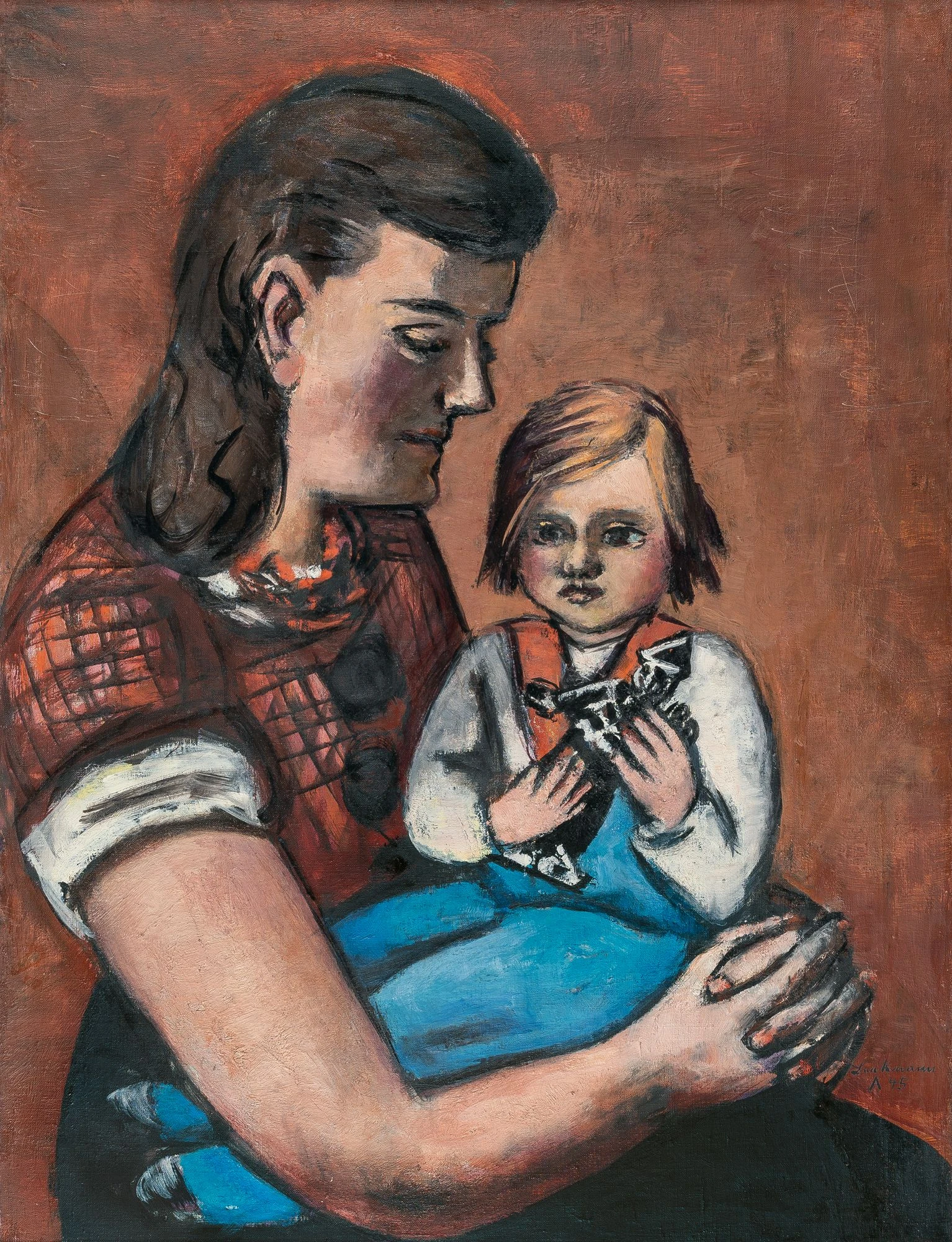 Nur mehr auf 500.000 bis 700.000 Euro taxiert: Max Beckmann, „Bildnis Rietje & Nelly Lütjens“, 1945, Öl auf Leinwand, 85,5 mal 65 Zentimeter