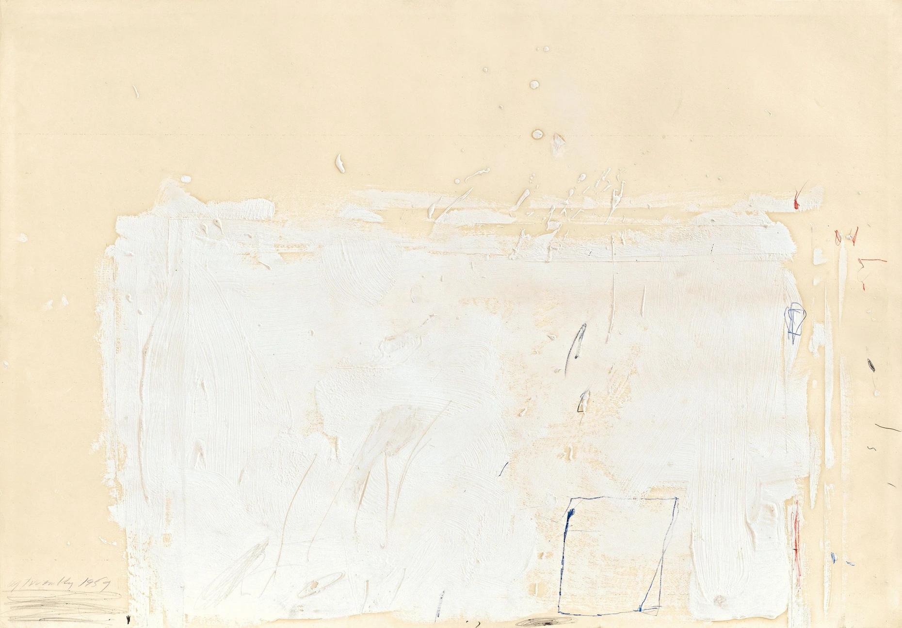 Grundstein von Greves Sammlung von Werken der „Sperlonga“-Serie: Cy Twombly, „Sperlonga drawing“, 1959, Mischtechnik auf Papier, 68 mal 98 Zentimeter